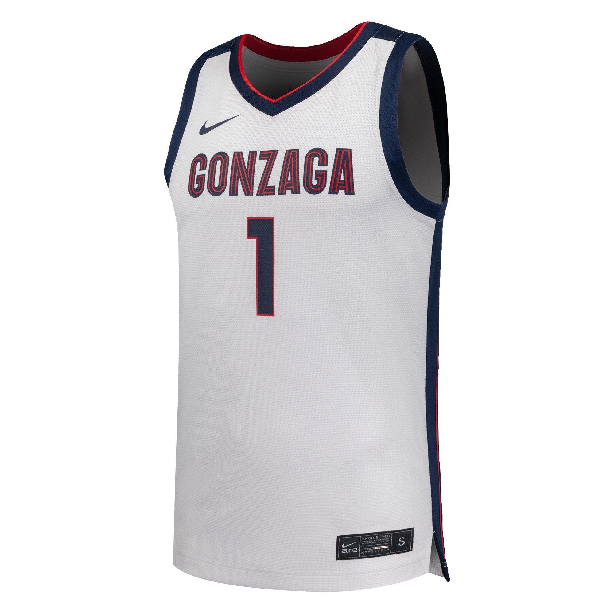 Nike #1 White Gonzaga Bulldogs Replica Basketball Jersey