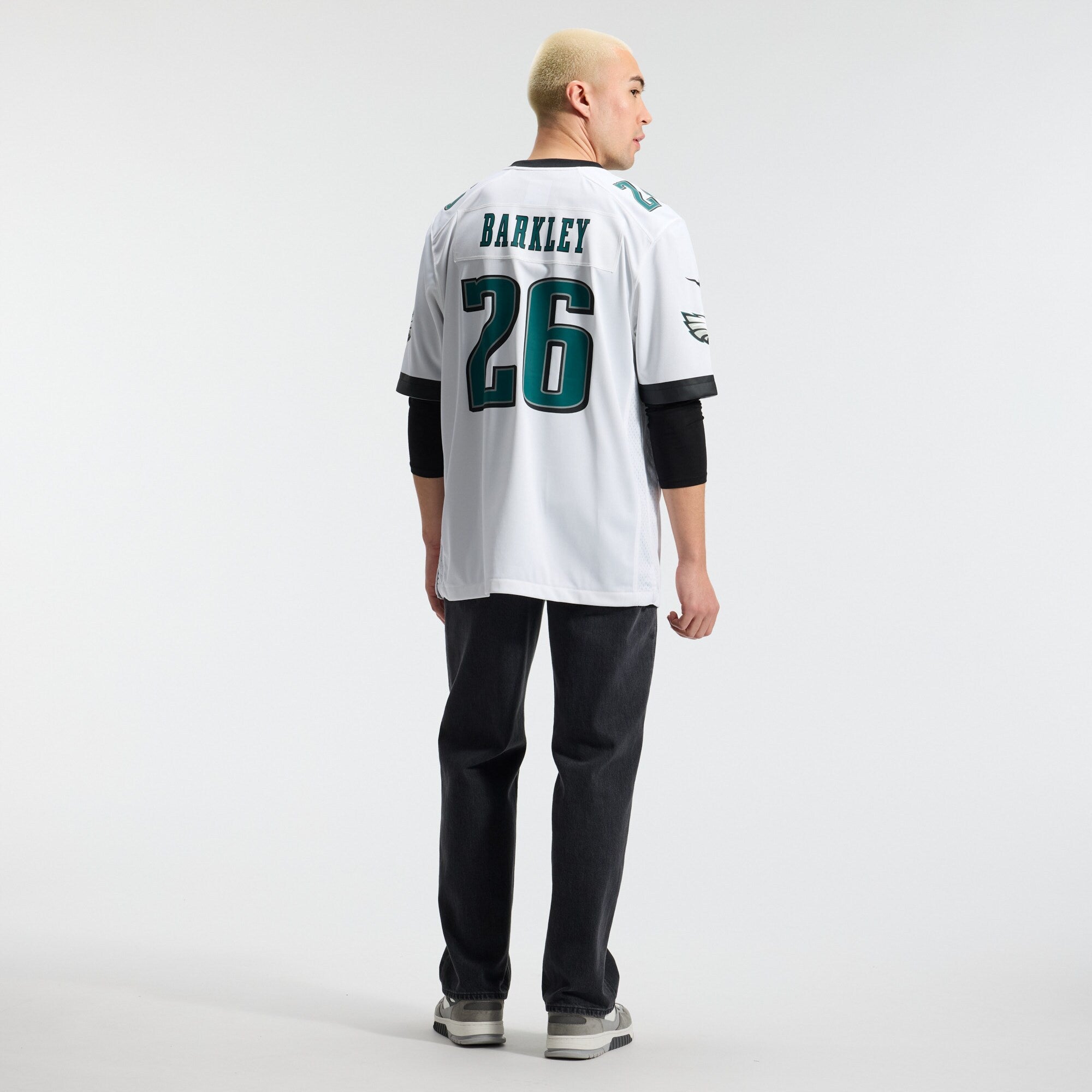 Philadelphia Eagles Saquon Barkley Nike White Game Jersey