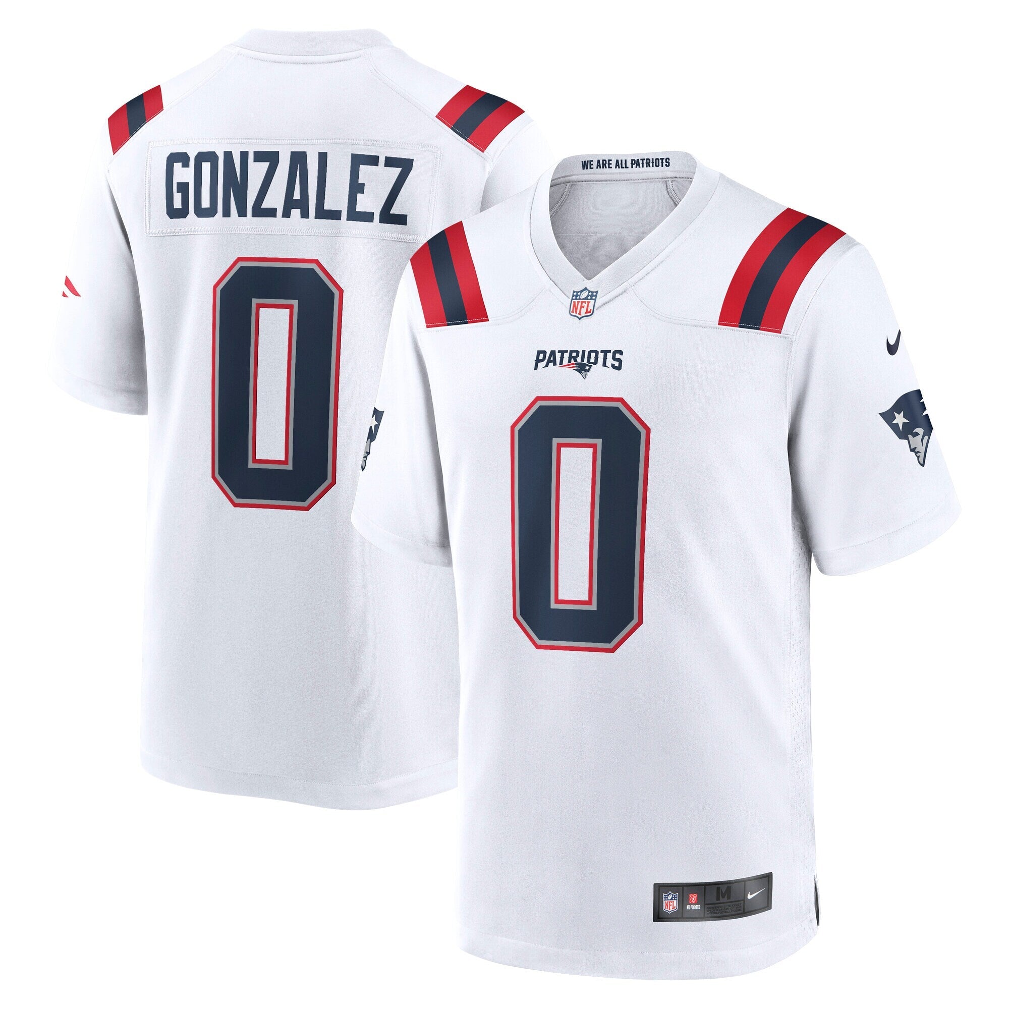 New England Patriots Christian Gonzalez Nike White Game Jersey