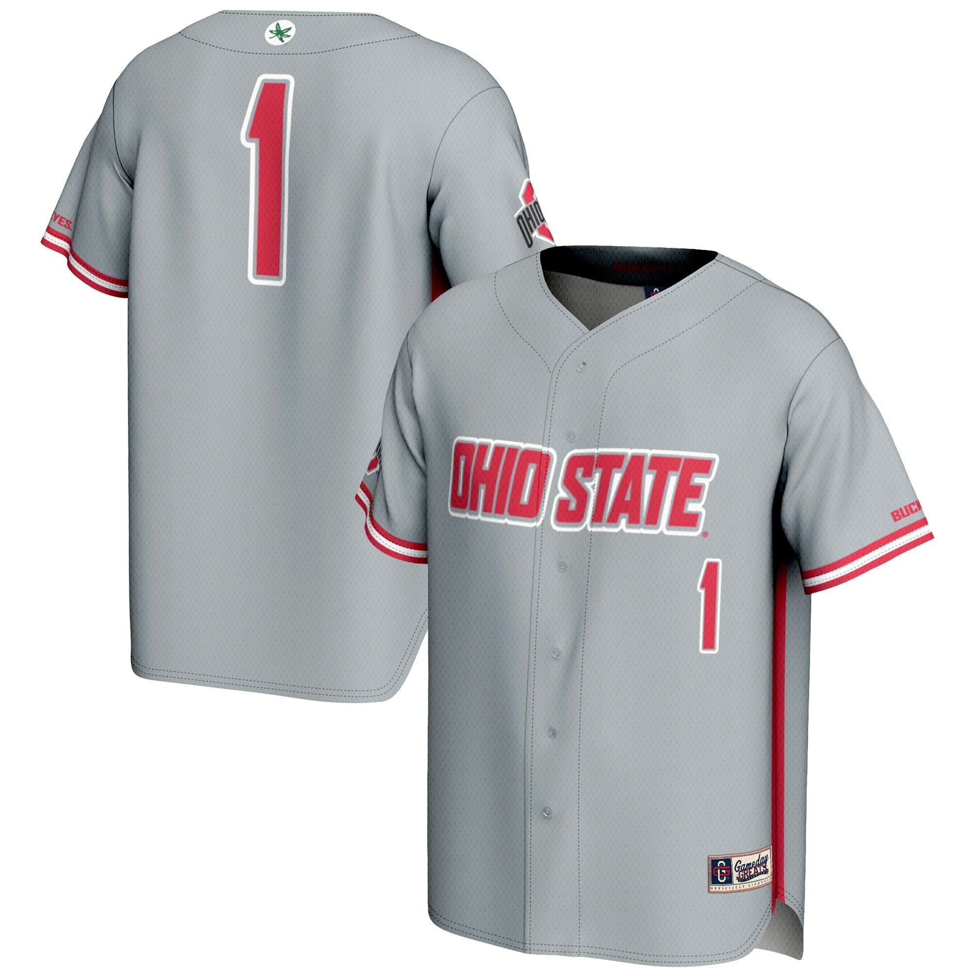 GameDay Greats #1 Gray Ohio State Buckeyes Lightweight Baseball Jersey