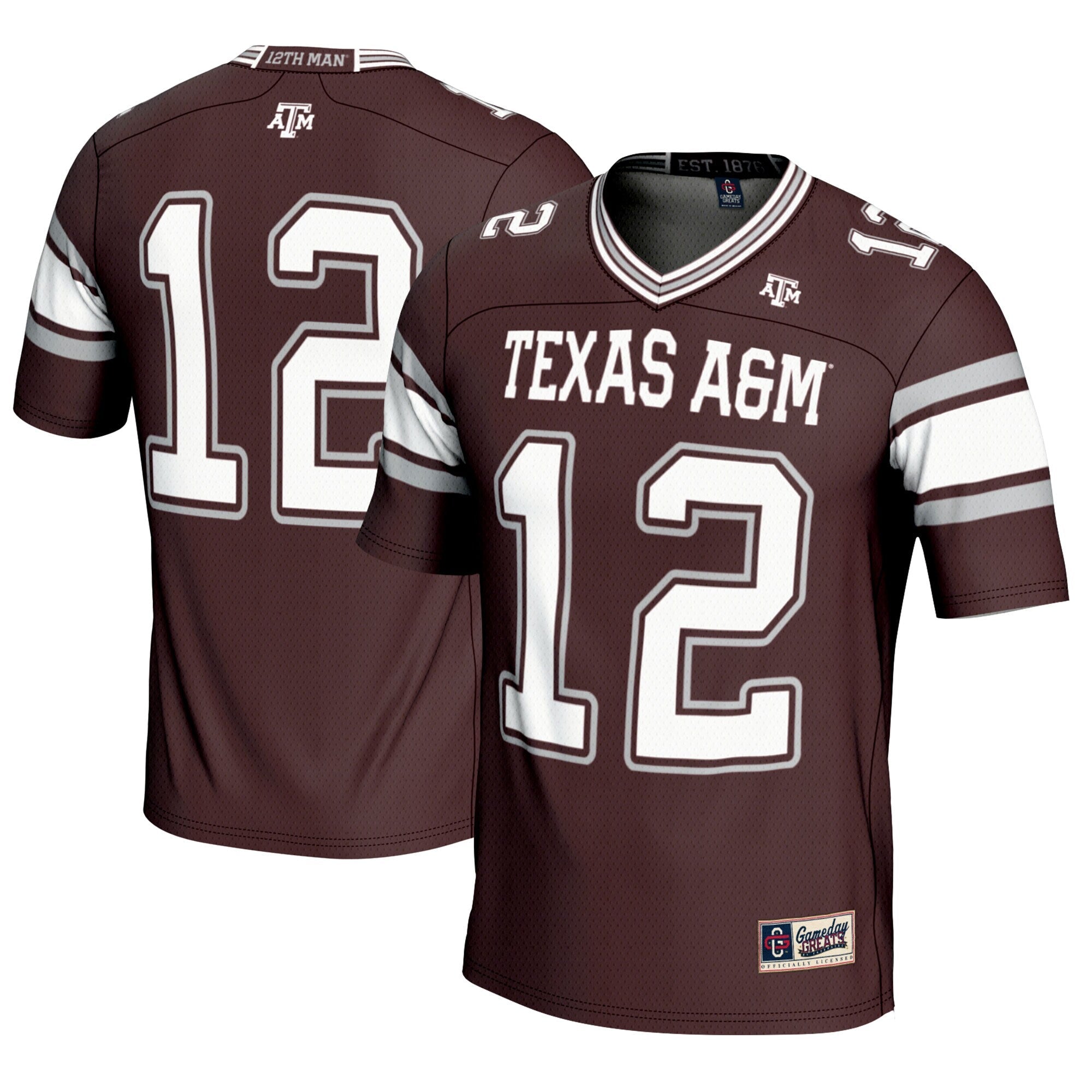 GameDay Greats #12 Maroon Texas A&M Aggies Football Lightweight Fashion Jersey