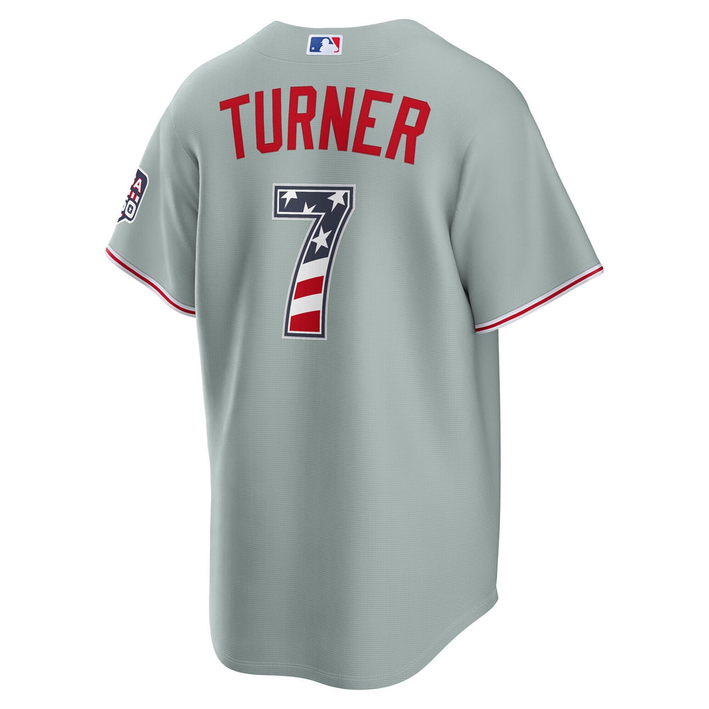 Fourth of July Philadelphia Phillies Trea Turner Nike Gray USA 250 Stadium Jersey