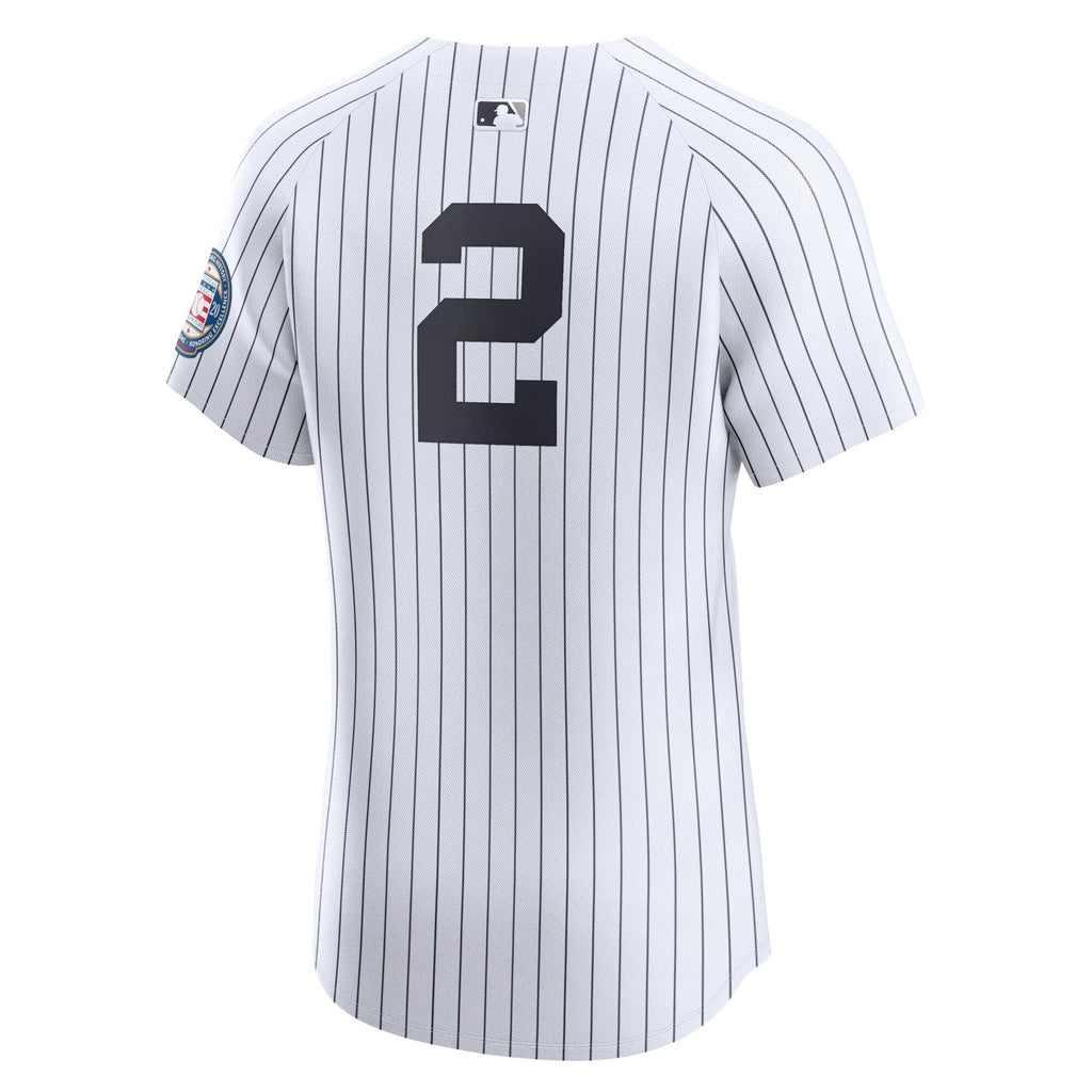 New York Yankees Derek Jeter Nike White Home 2020 Hall of Fame Induction Patch Elite Player Jersey