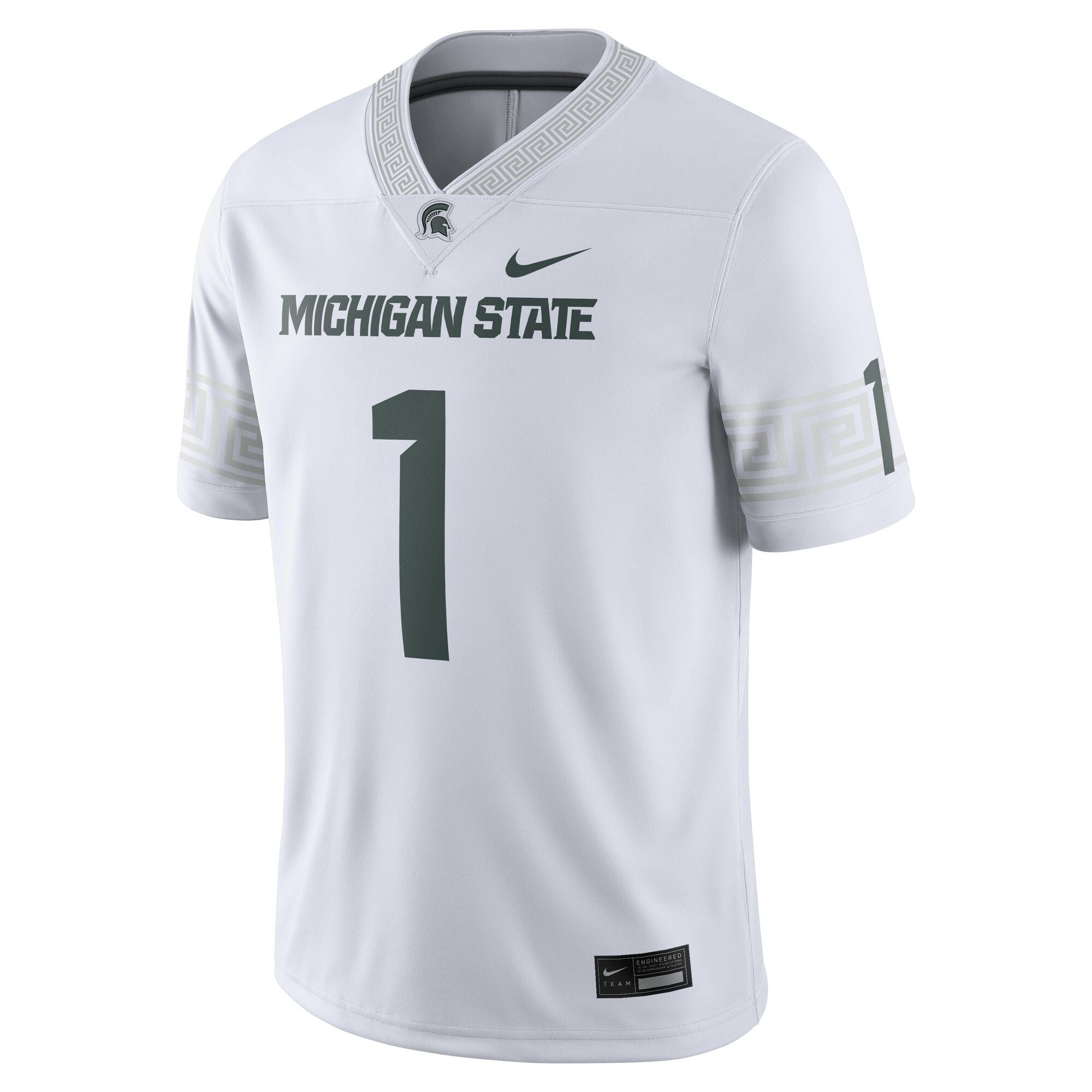 Nike #1 White Michigan State Spartans Football Game Jersey