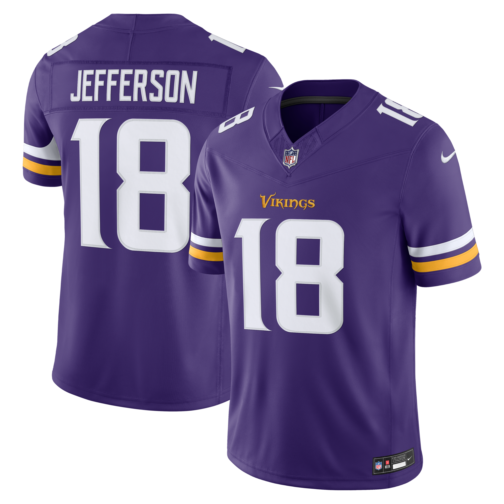 Minnesota Vikings Justin Jefferson Nike Purple Team Vapor F.U.S.E. Stitched Limited Jersey