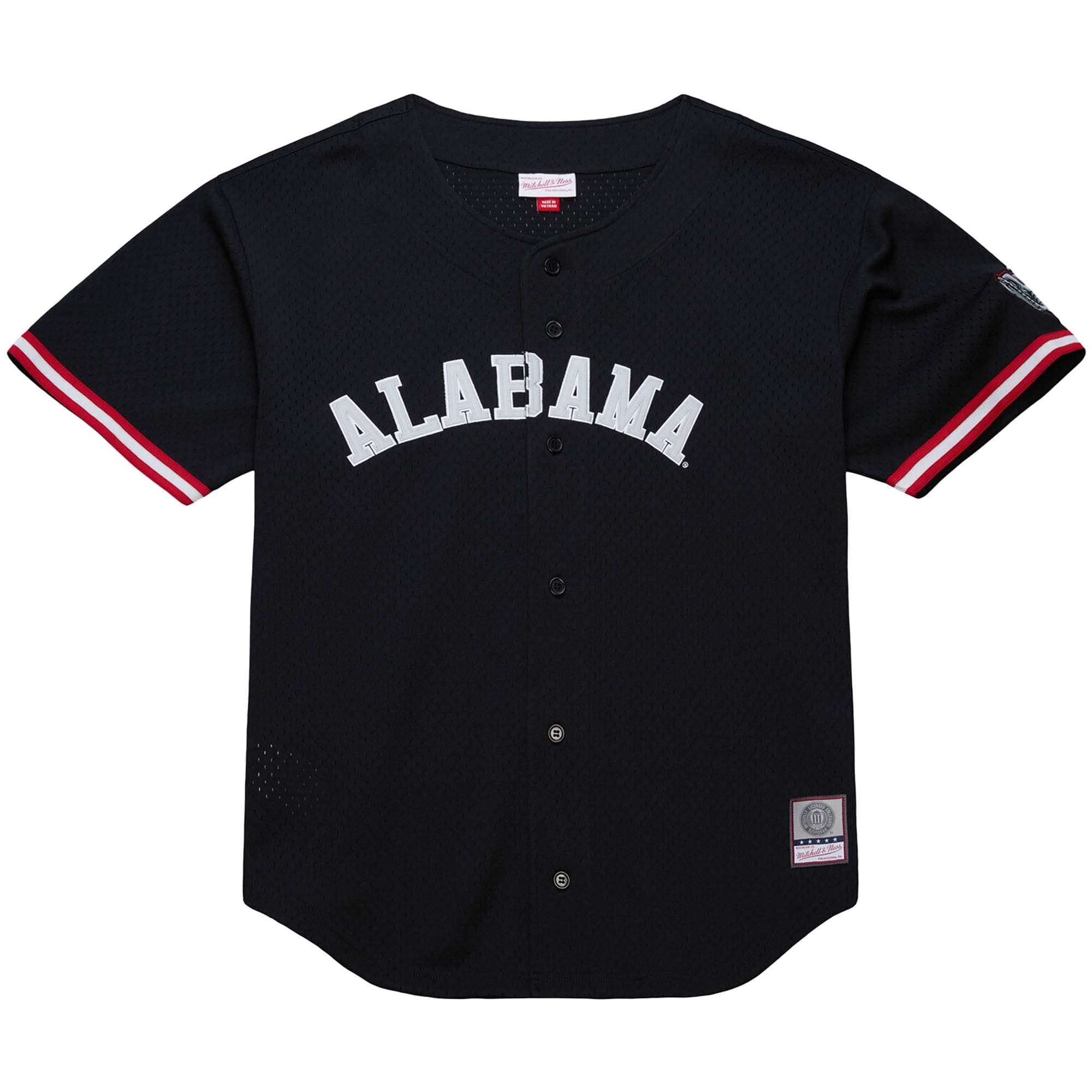 Mitchell & Ness Black Alabama Crimson Tide On The Clock Full-Button Fashion Jersey