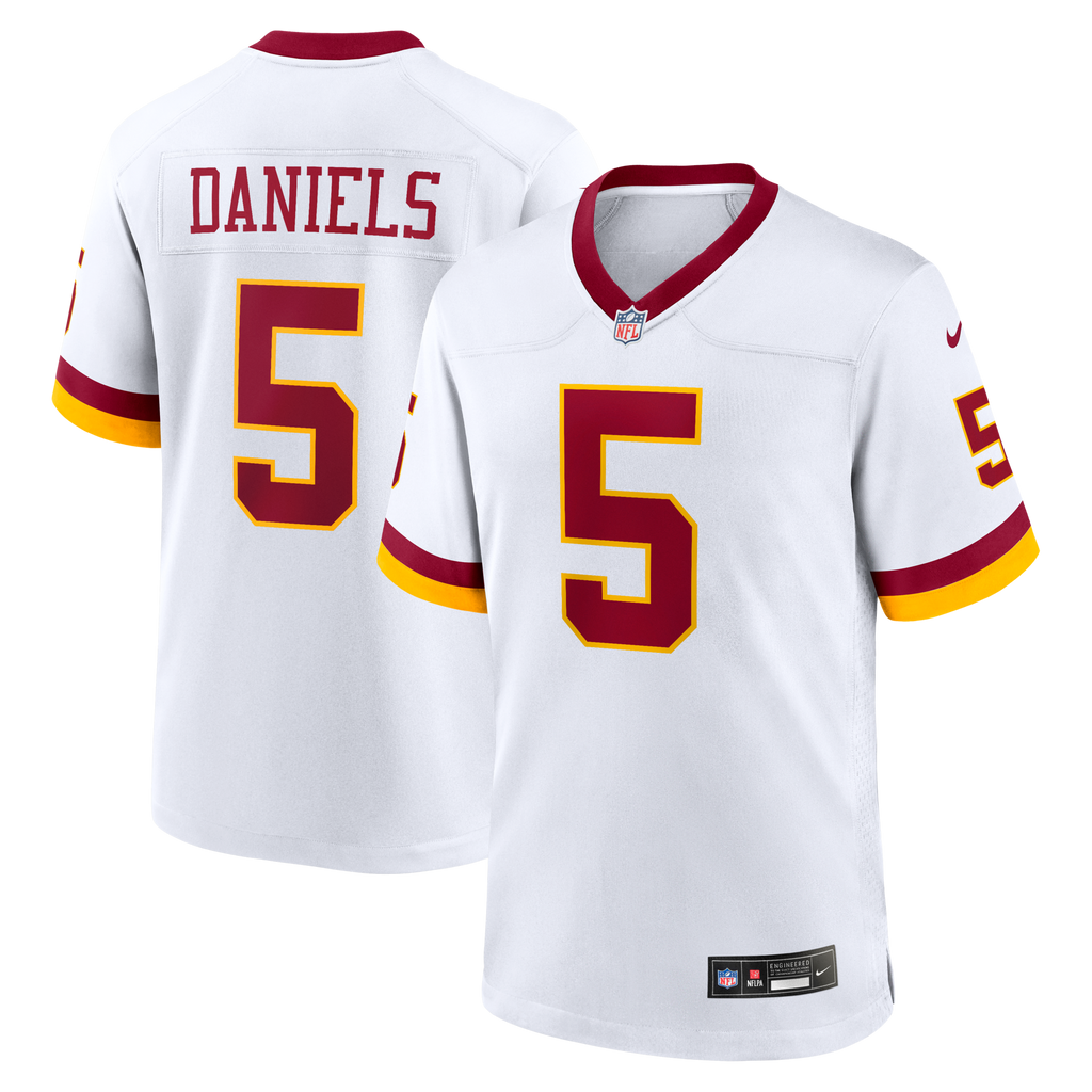 Washington Commanders Jayden Daniels Nike White Game Super Bowl Era Jersey