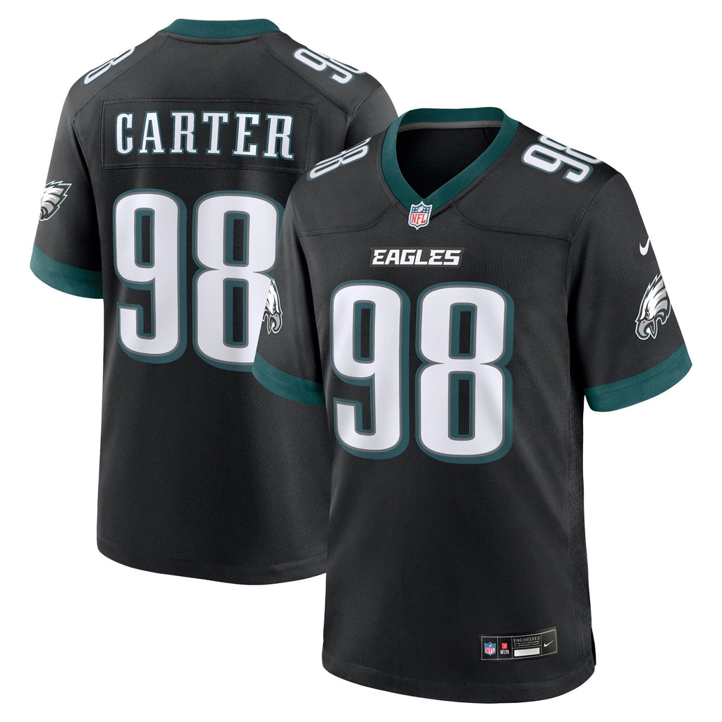 Philadelphia Eagles Jalen Carter Nike Black Alternate Game Player Jersey