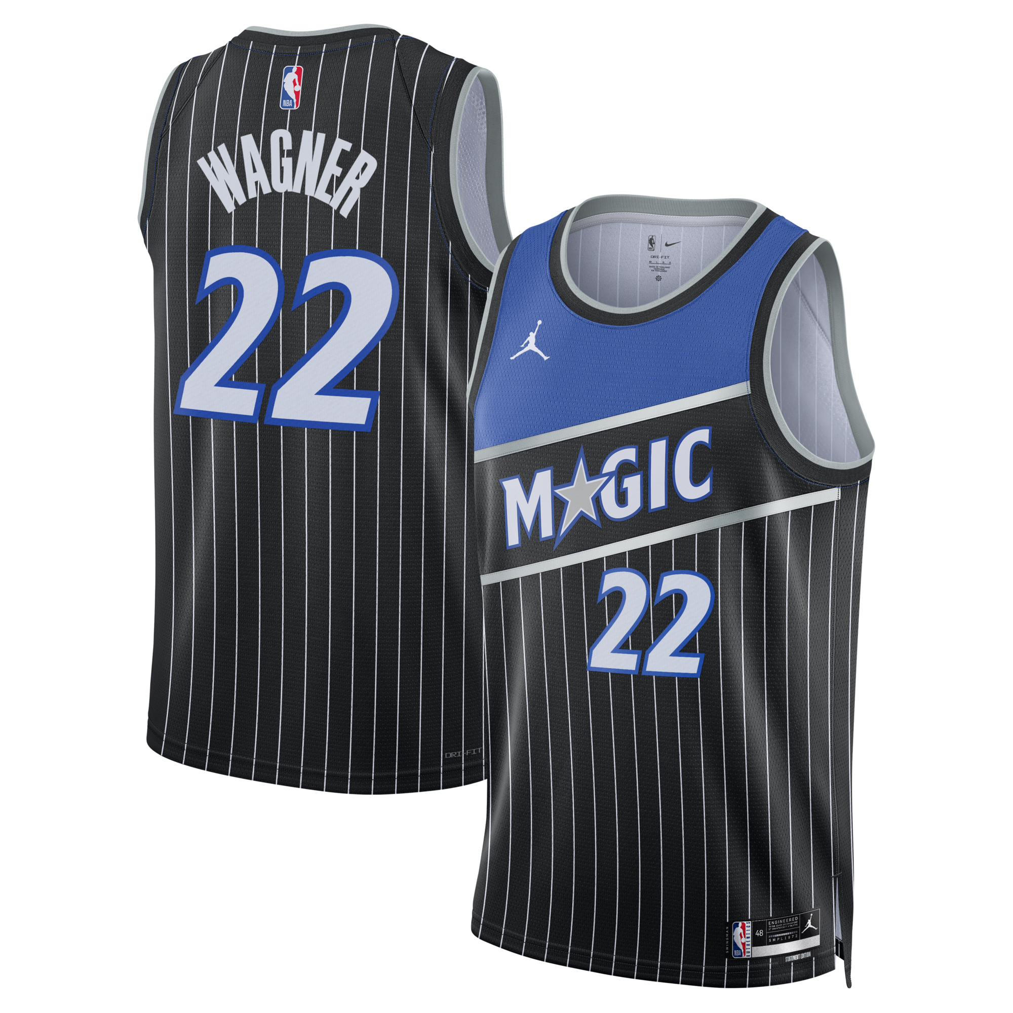 Orlando Magic Jordan Brand Statement Edition Swingman Jersey - Black - Franz Wagner
