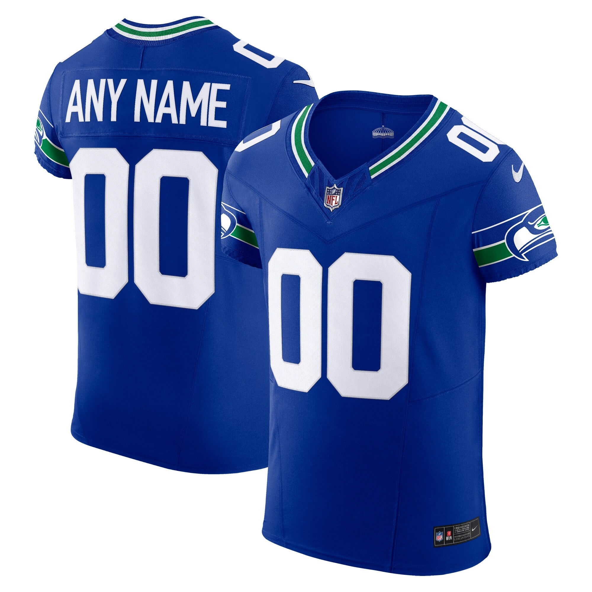 Seattle Seahawks Nike Royal Alternate Vapor F.U.S.E. Elite Custom Jersey
