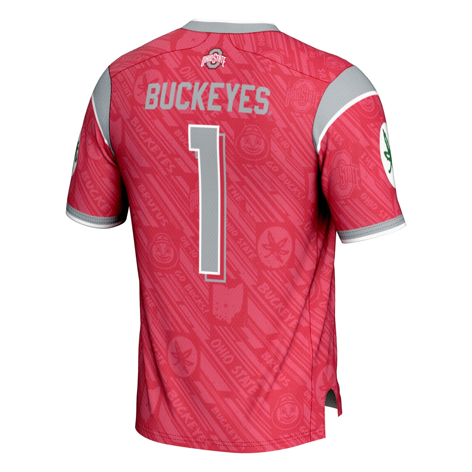 GameDay Greats #1 Scarlet Ohio State Buckeyes Highlight Print Football Fashion Jersey