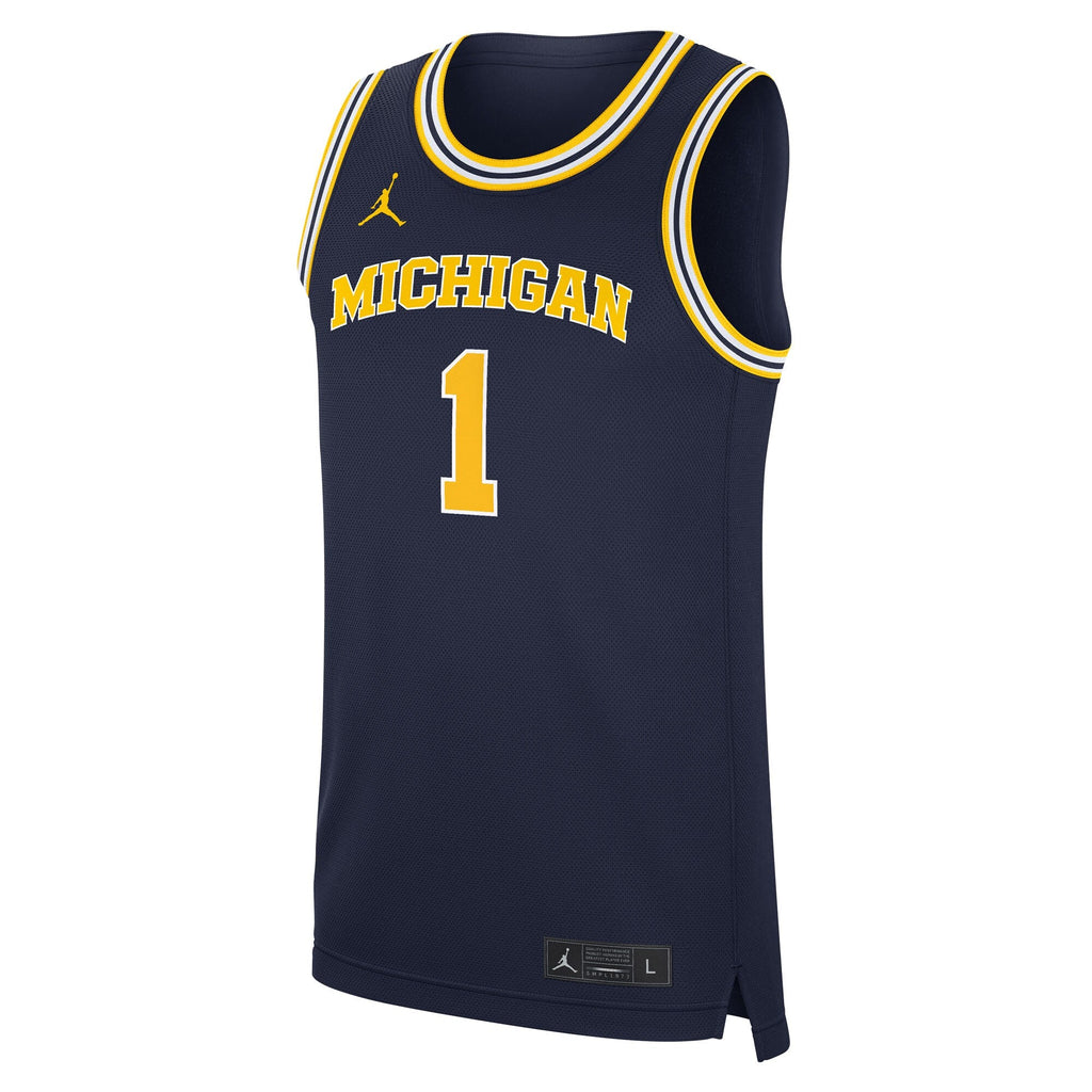 Jordan Brand Navy Michigan Wolverines Road Replica Basketball Jersey