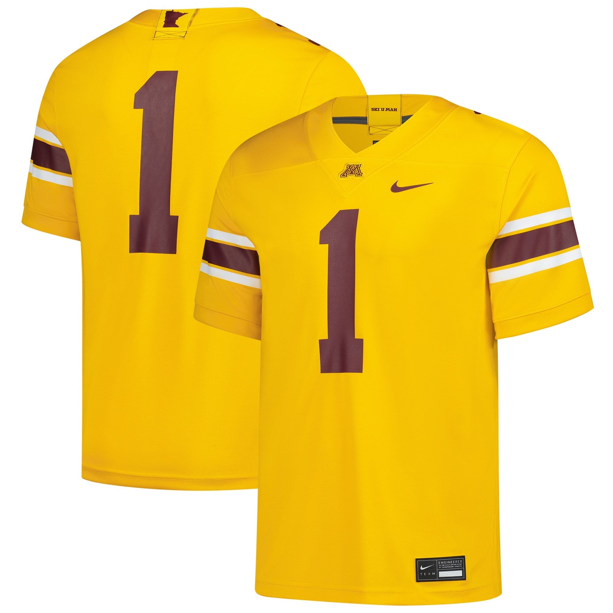 Nike #1 Gold Minnesota Golden Gophers Game Football Jersey