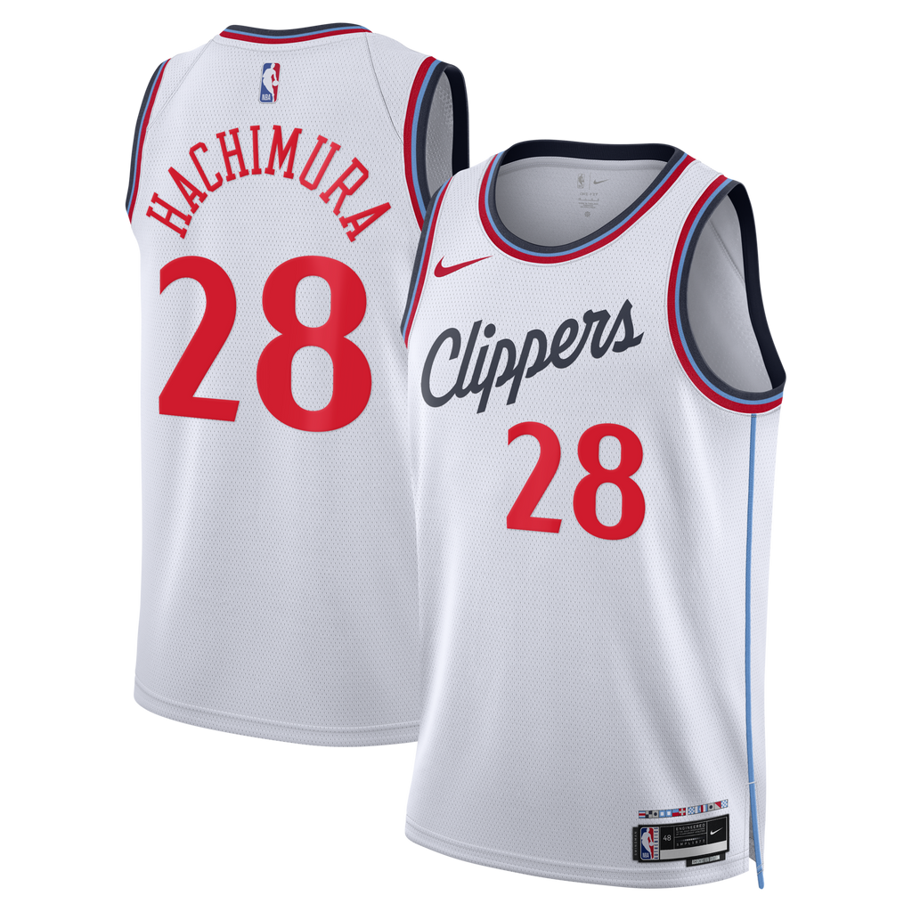 Los Angeles Clippers Nike Replica Association Edition Swingman Jersey - White - Rui Hachimura