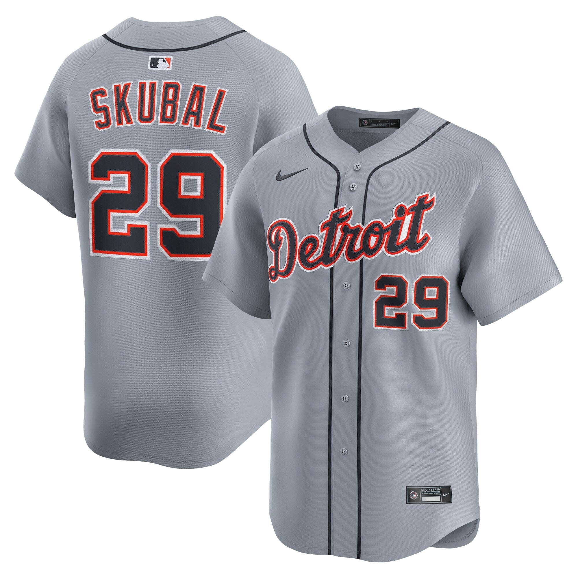 Detroit Tigers Tarik Skubal Nike Gray Road Limited Jersey
