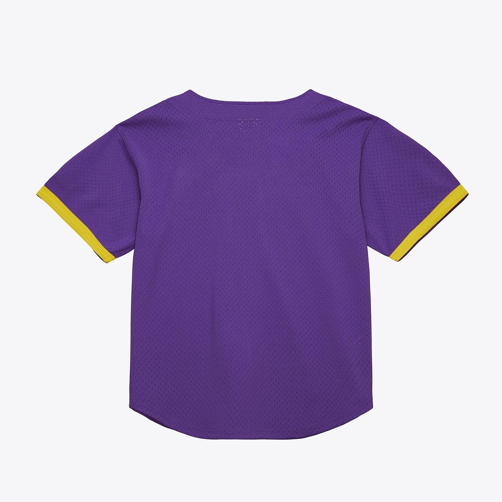 Mitchell & Ness Purple LSU Tigers Mesh Button-Up Batting Practice Baseball Jersey