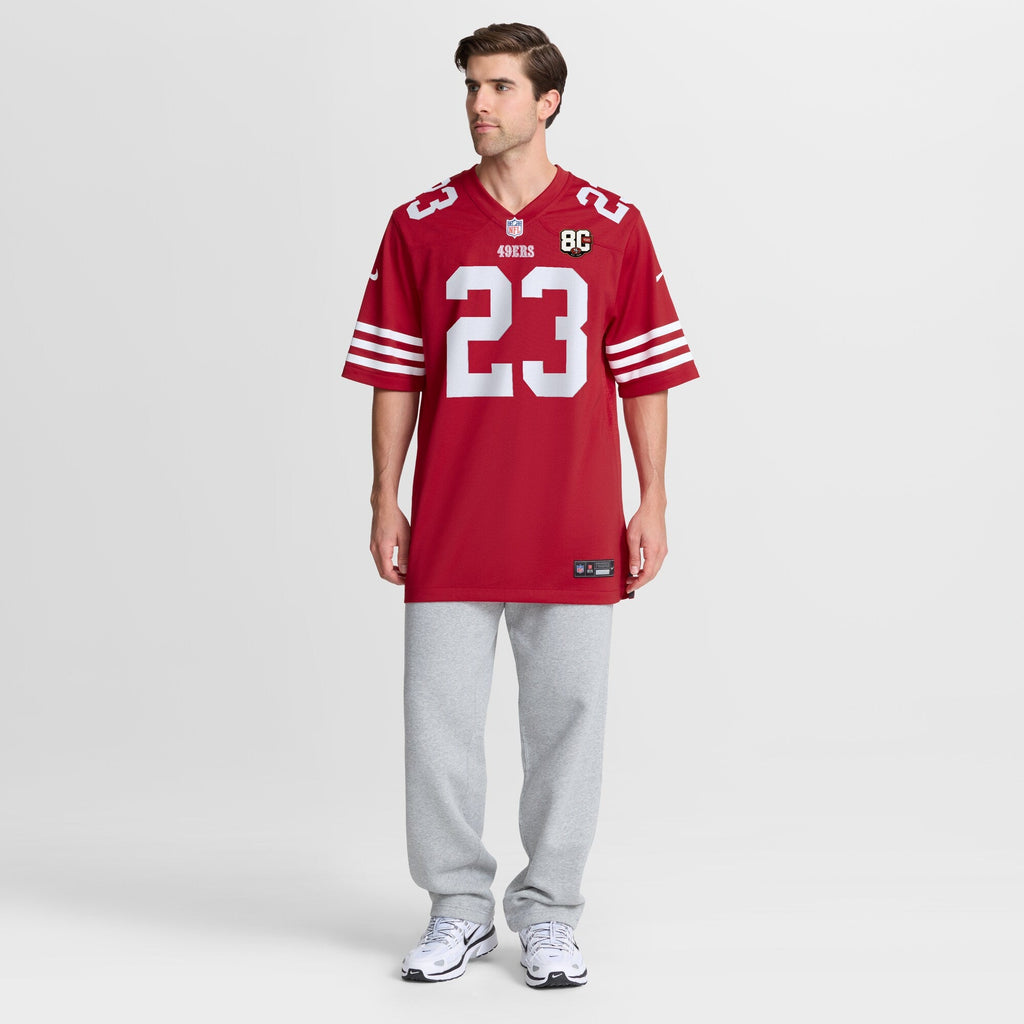 San Francisco 49ers Christian McCaffrey Nike Scarlet 80th Anniversary Game Jersey