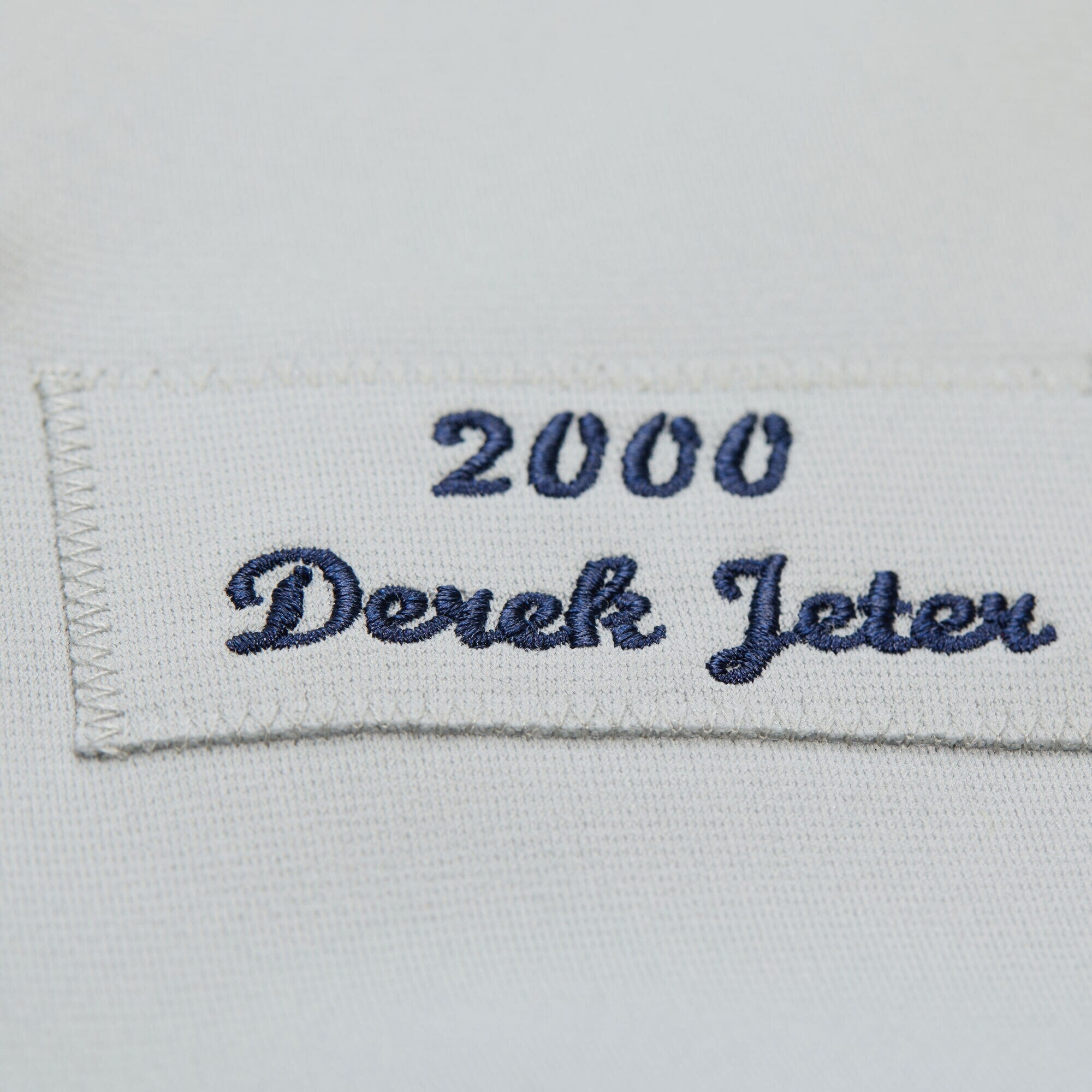 New York Yankees Derek Jeter Mitchell & Ness Gray Cooperstown Collection 2000 World Series Authentic Jersey