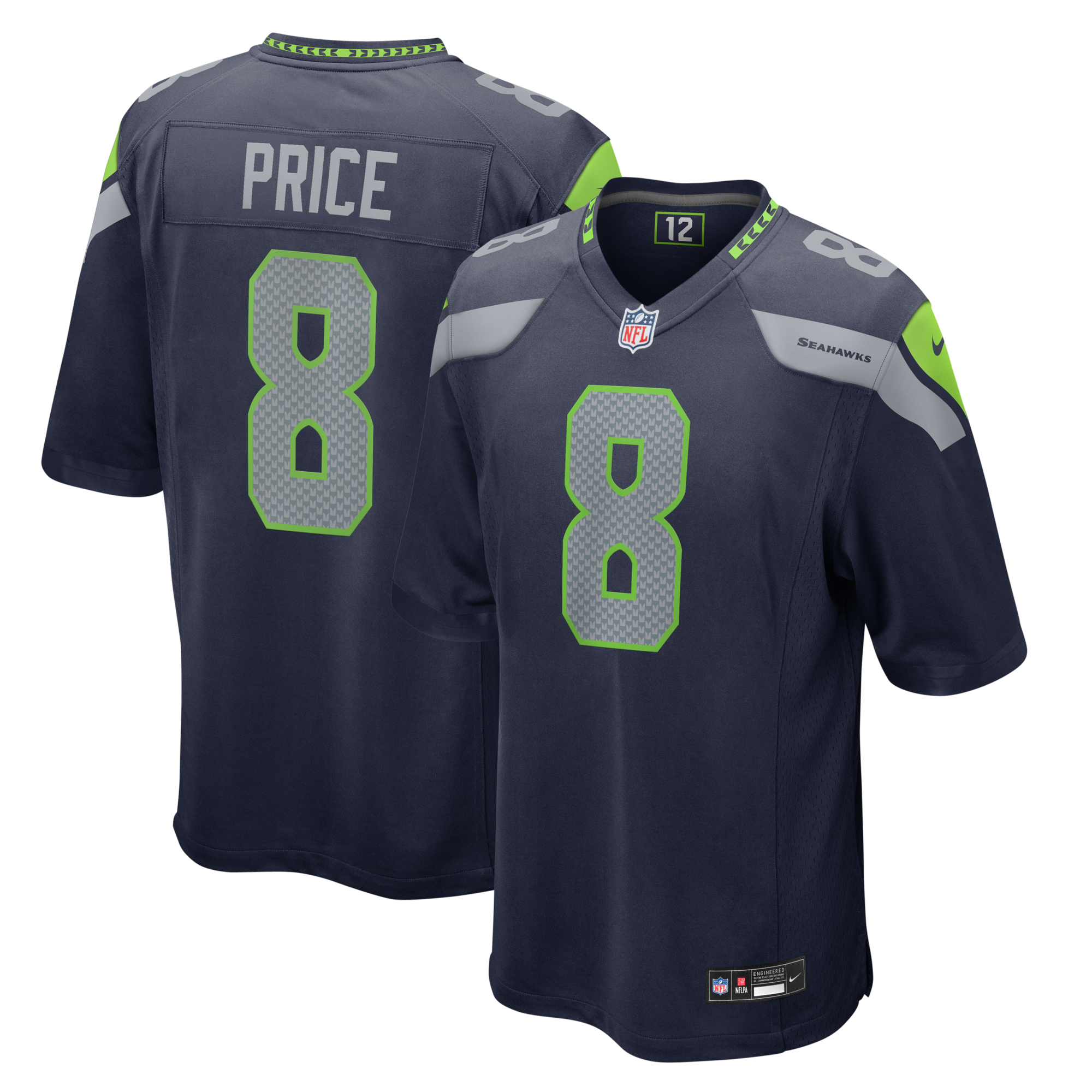 Seattle Seahawks Jadarian Price Nike College Navy 2026 NFL Draft First Round Pick No. 32 Team Game Jersey