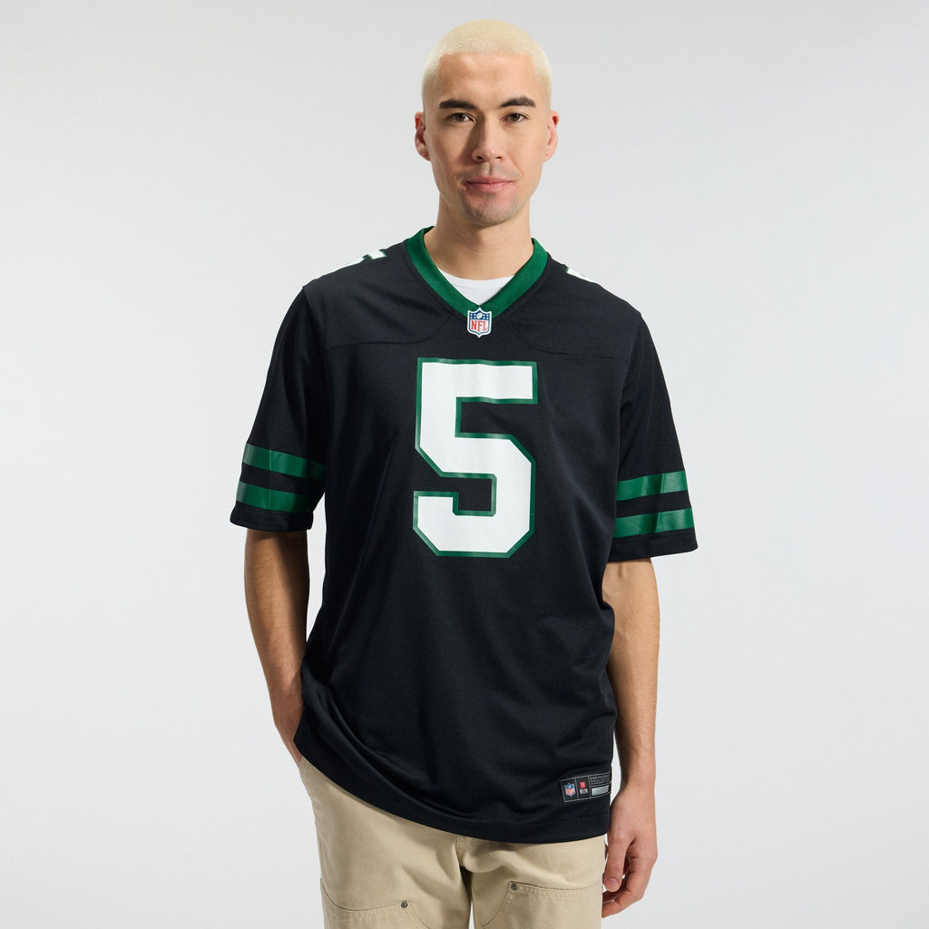 New York Jets Garrett Wilson Nike Legacy Black Alternate Game Jersey