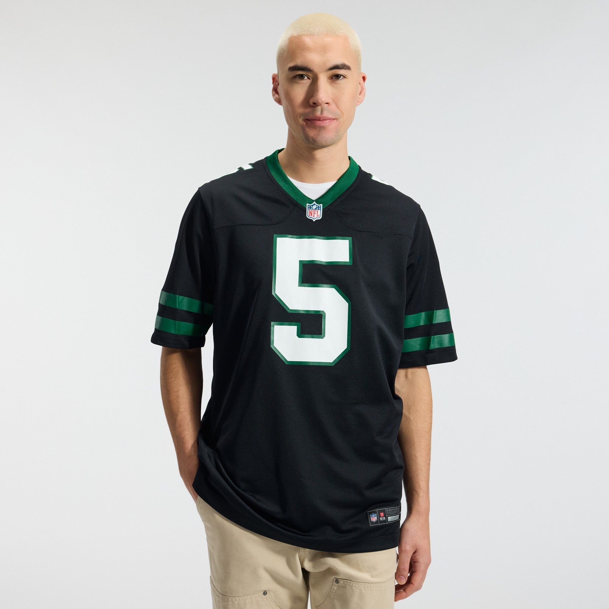 New York Jets Garrett Wilson Nike Legacy Black Alternate Game Jersey
