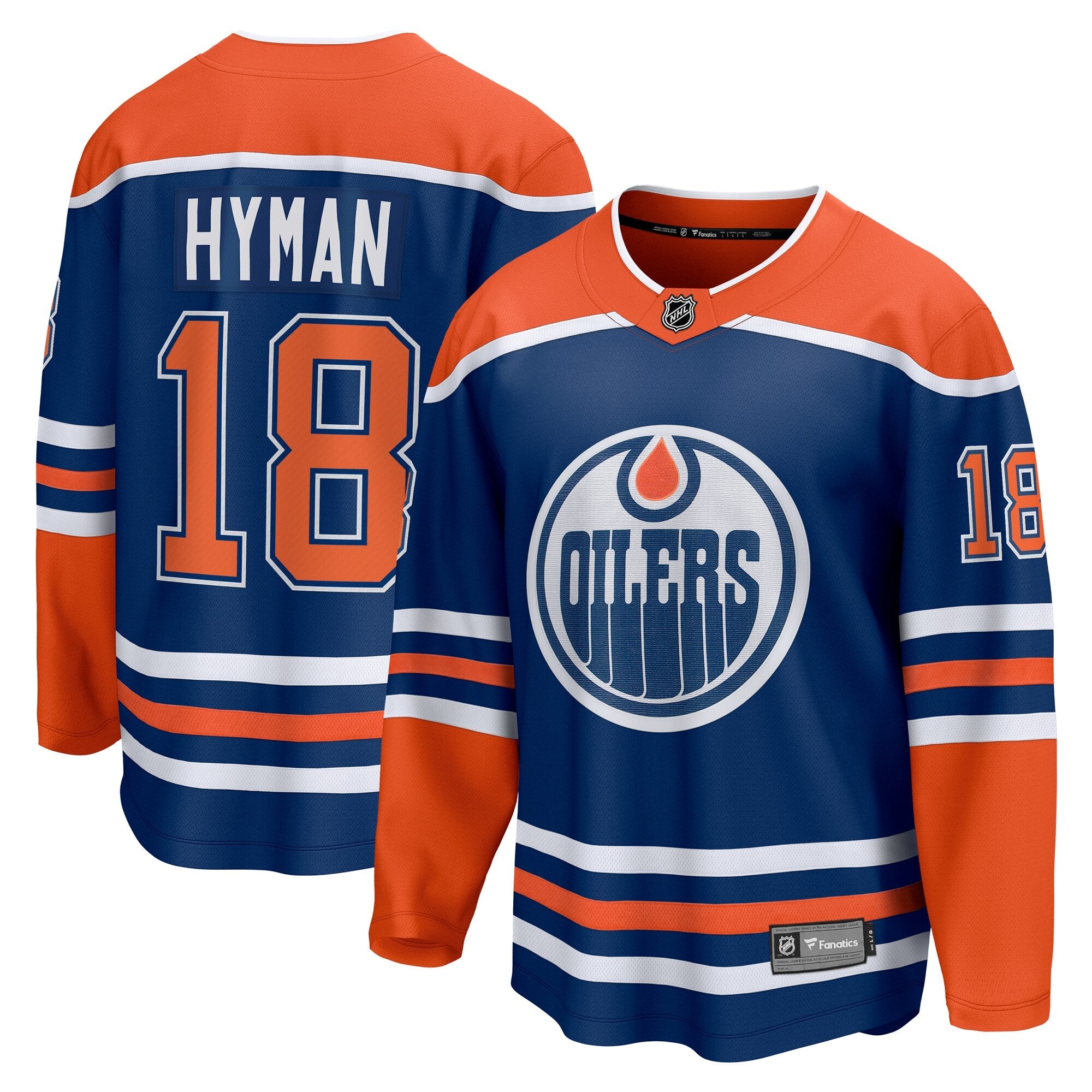 Edmonton Oilers Zach Hyman Fanatics Royal Home Breakaway Player Jersey