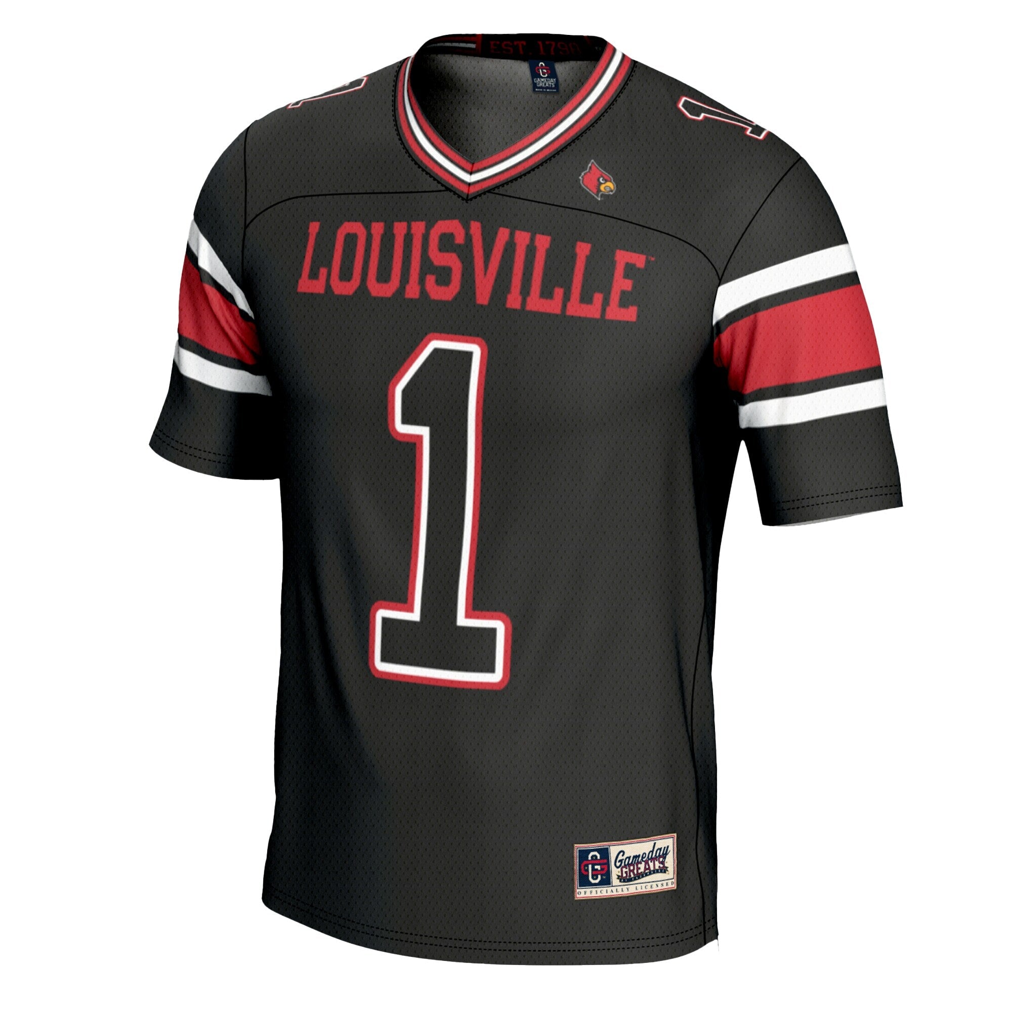 GameDay Greats #1 Black Louisville Cardinals Football Jersey