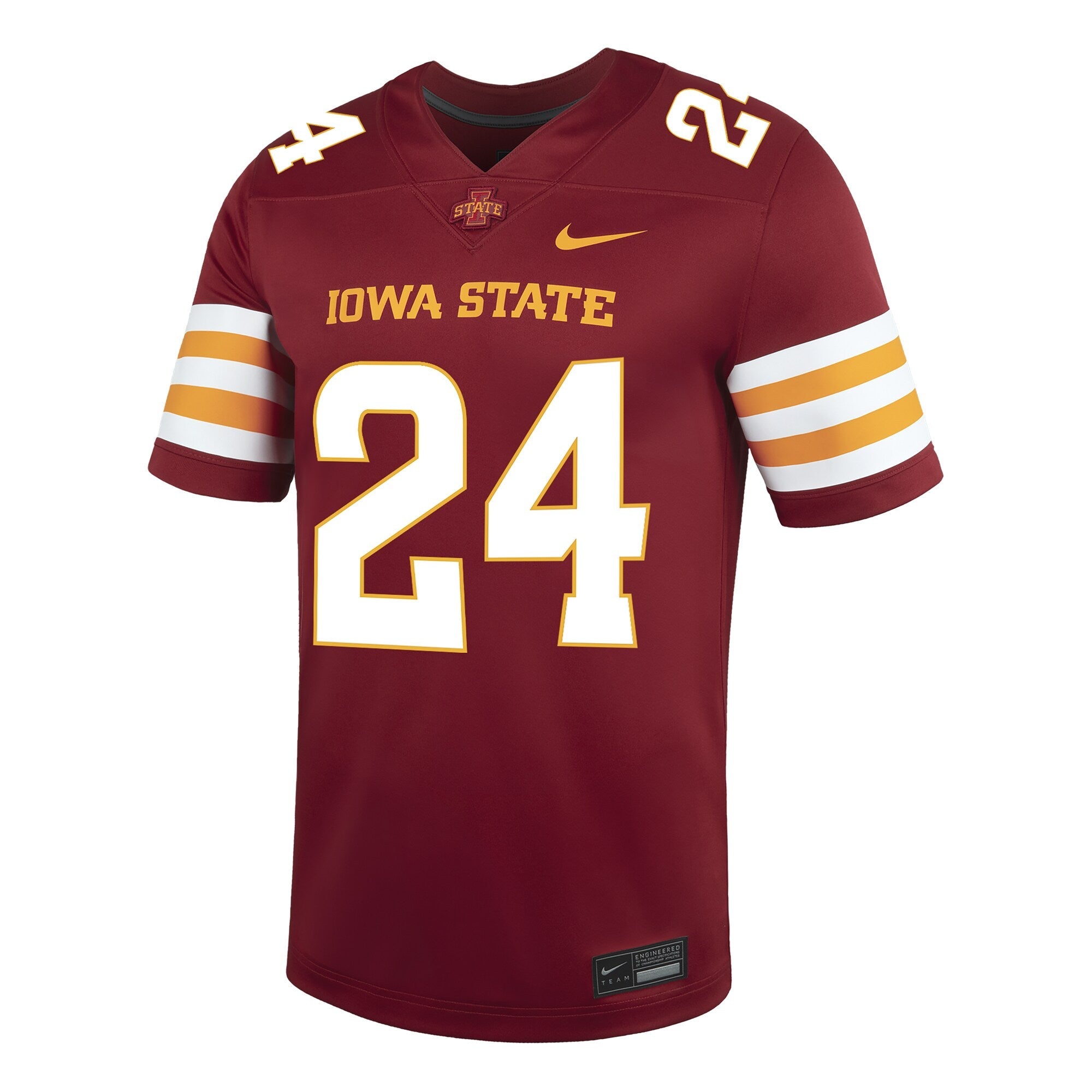Nike #24 Cardinal Iowa State Cyclones Game Football Jersey