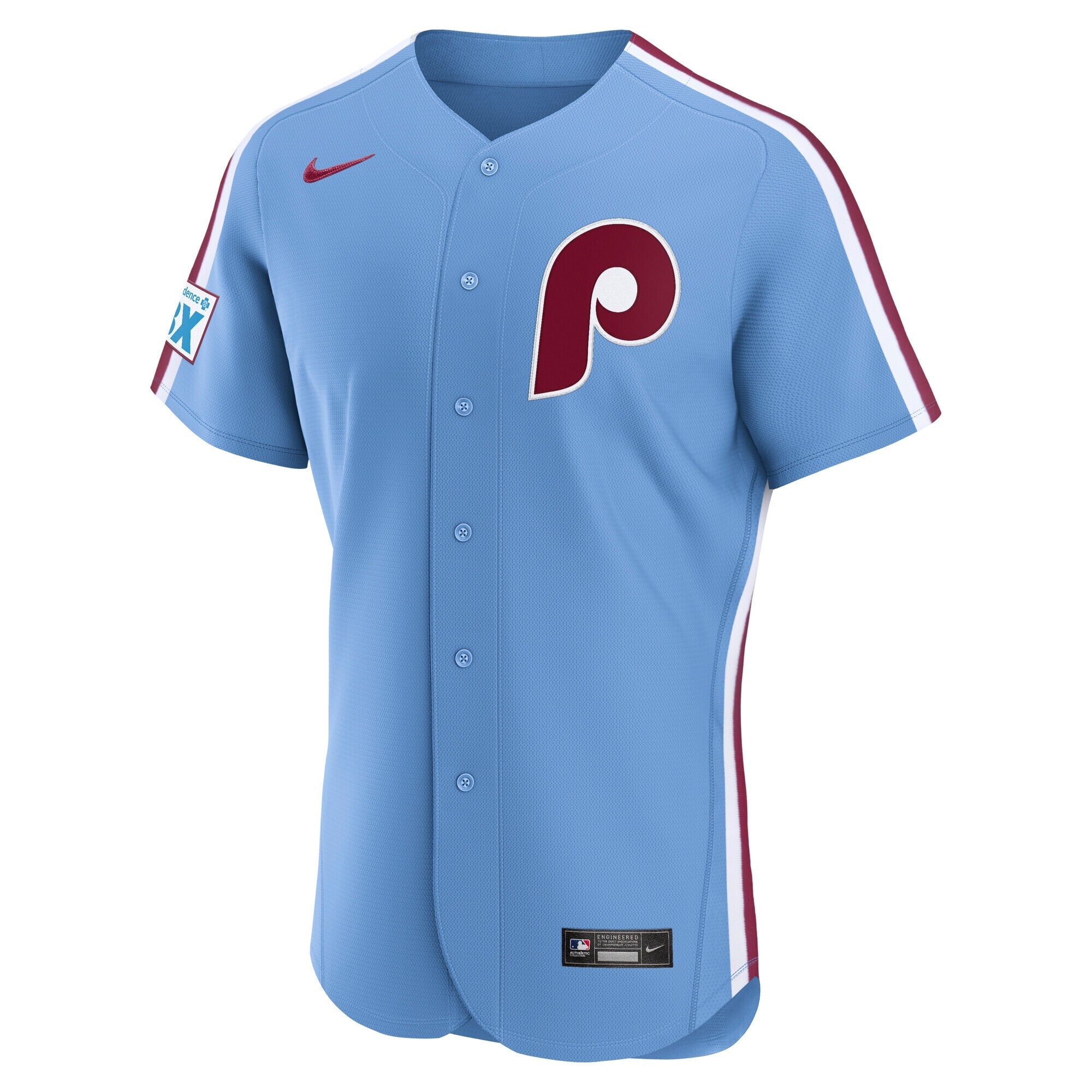 Philadelphia Phillies Nike Light Blue Alternate Sponsor Patch Authentic Jersey
