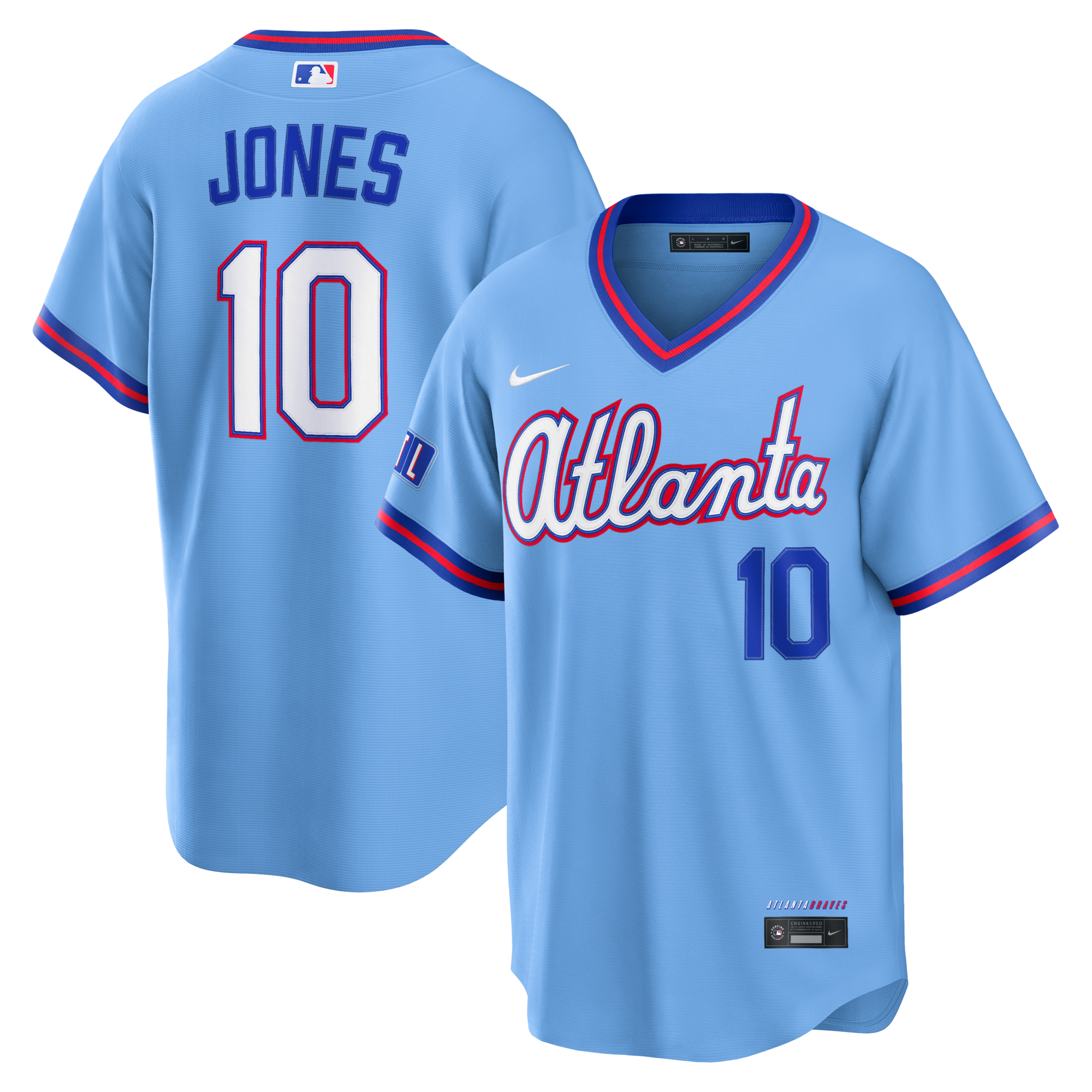 Atlanta Braves Chipper Jones Nike Powder Blue 2026 City Connect Stadium Jersey