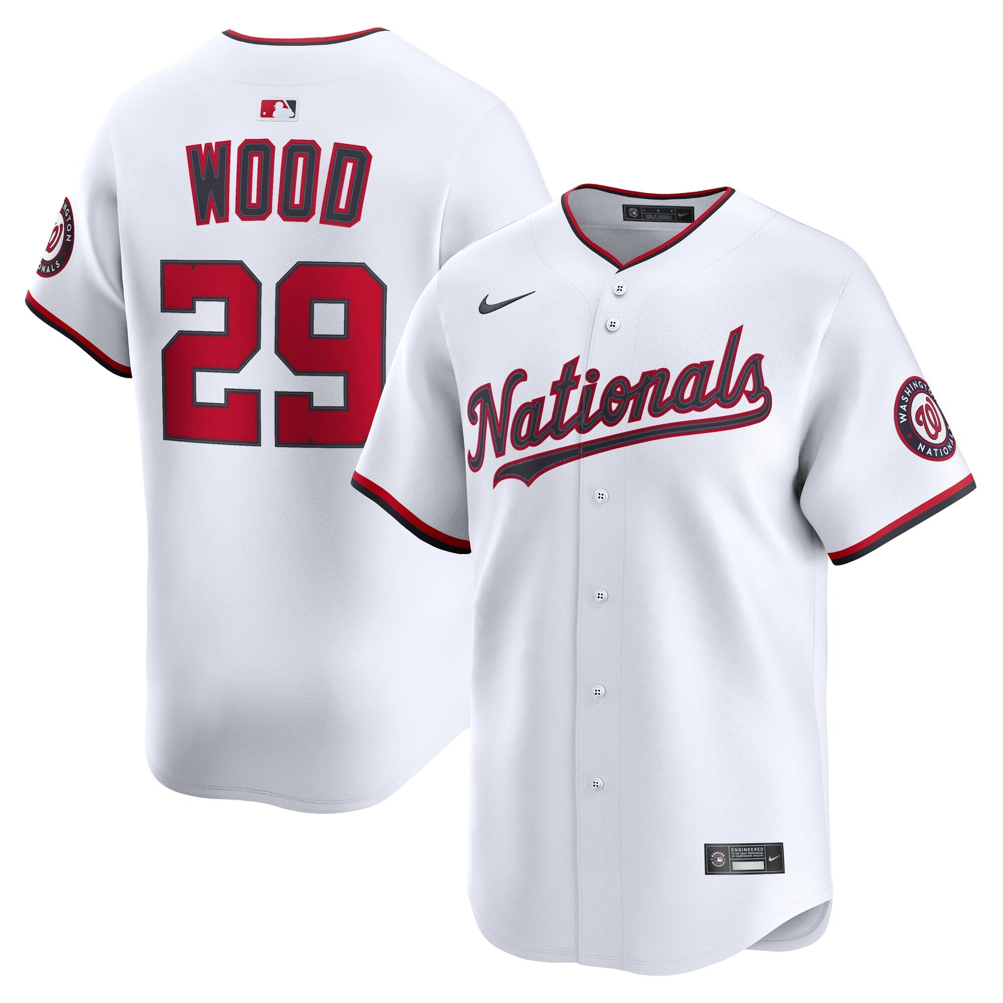 Washington Nationals James Wood Nike White Home Limited Jersey