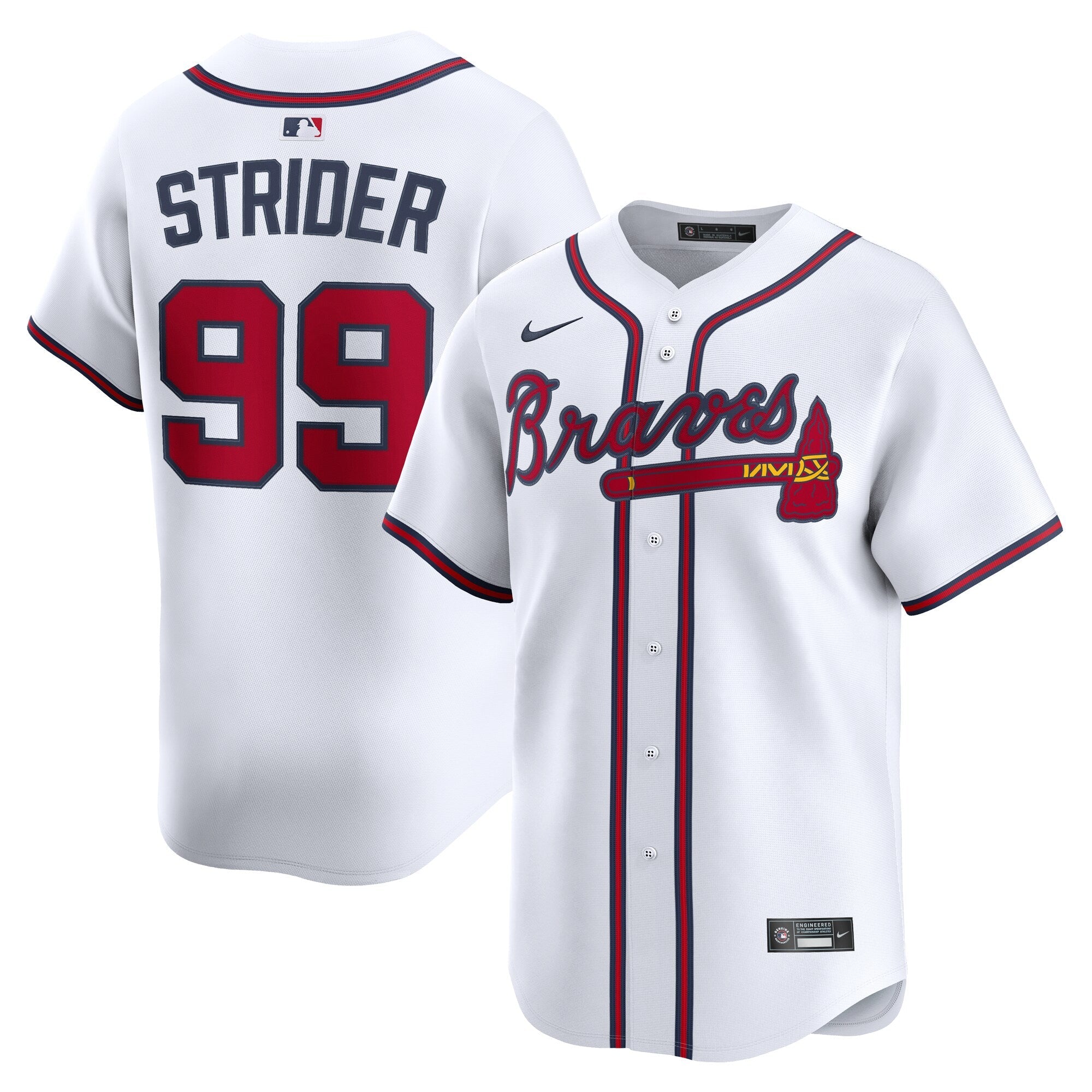 Atlanta Braves Spencer Strider Nike White Home Limited Player Jersey