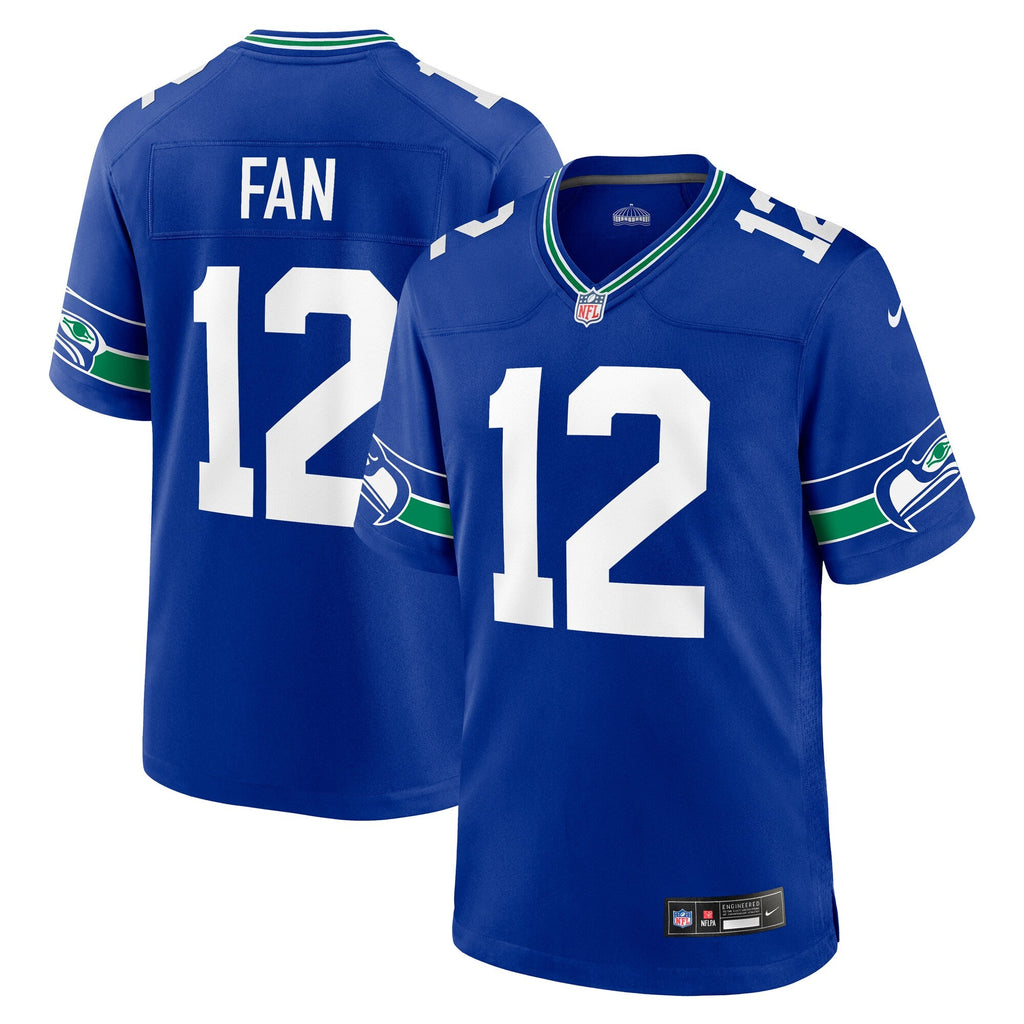 Seattle Seahawks 12s Nike Royal Throwback Player Game Jersey