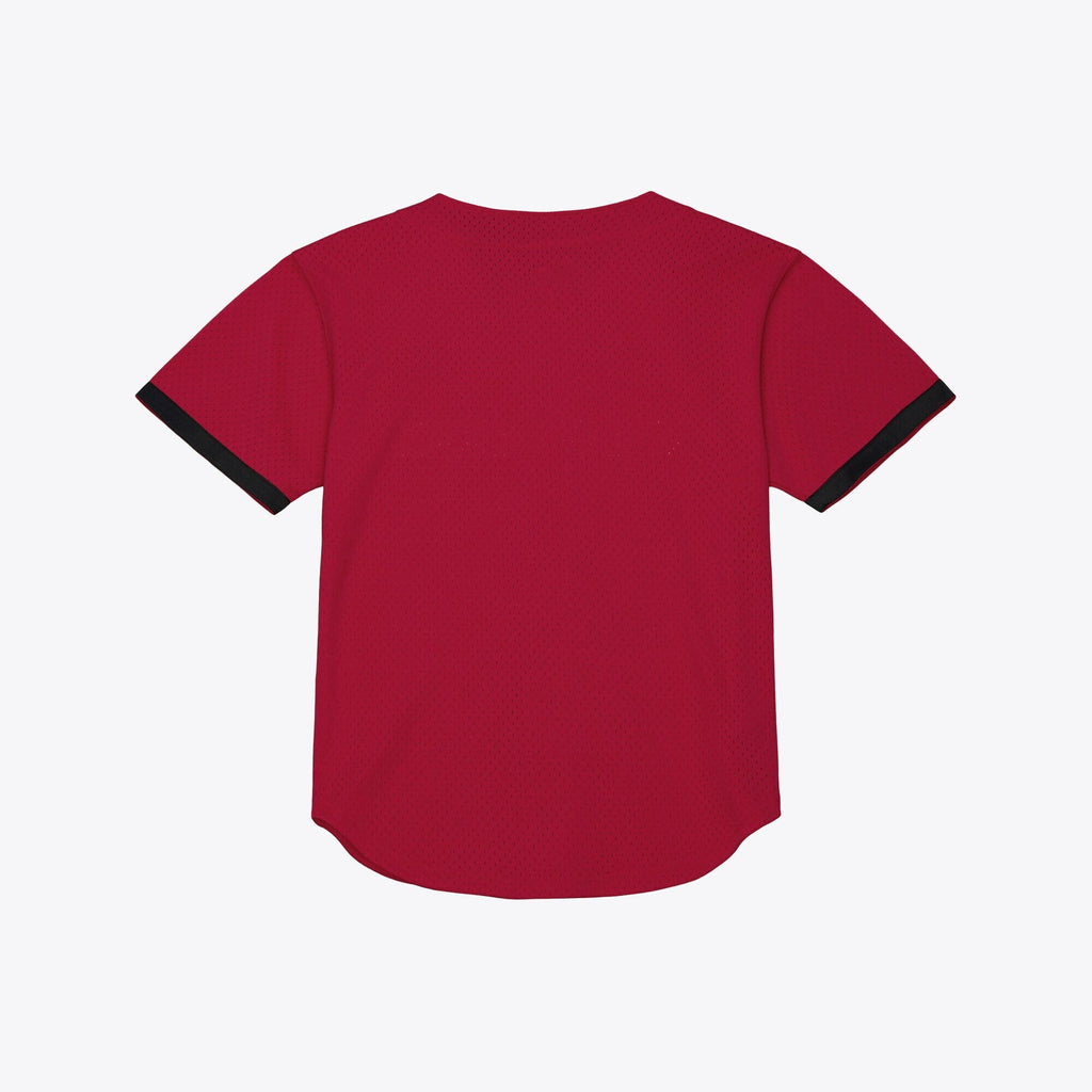 Mitchell & Ness Cardinal Arkansas Razorbacks Mesh Button-Up Batting Practice Baseball Jersey