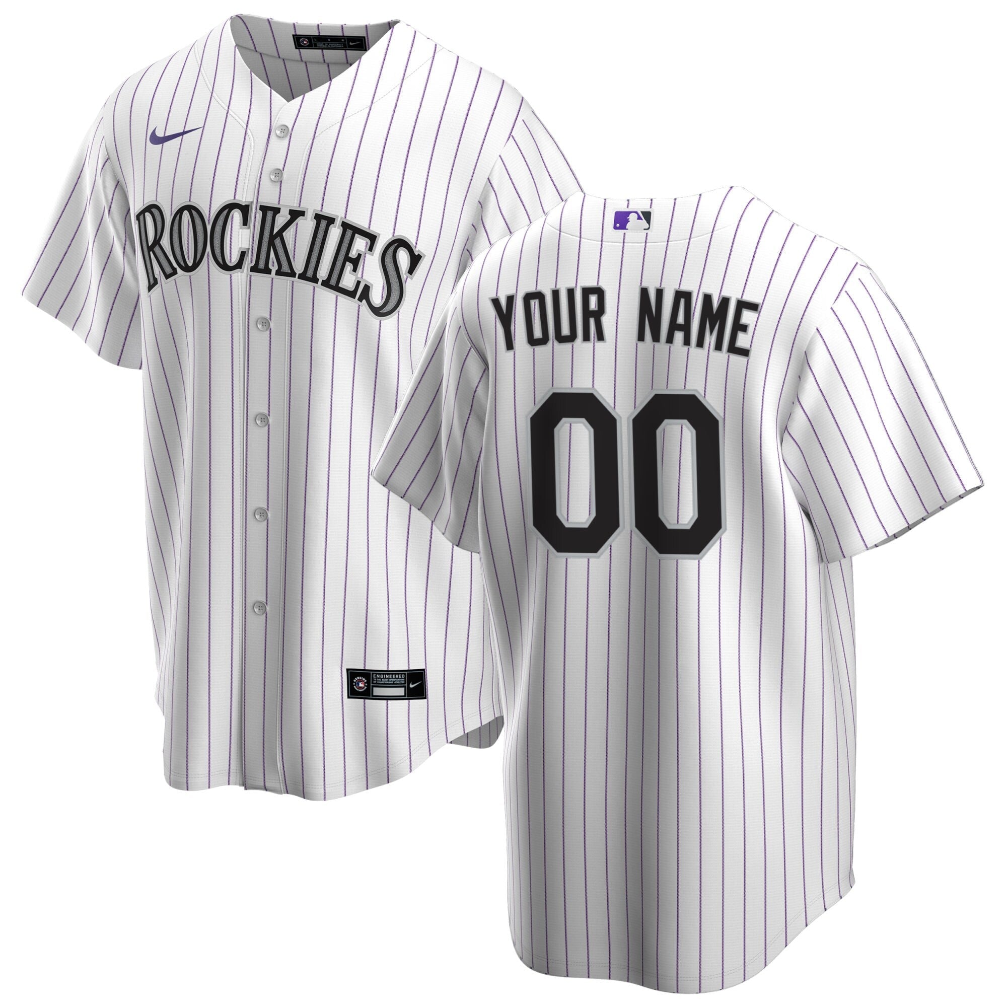 Colorado Rockies Nike White Home Replica Custom Jersey
