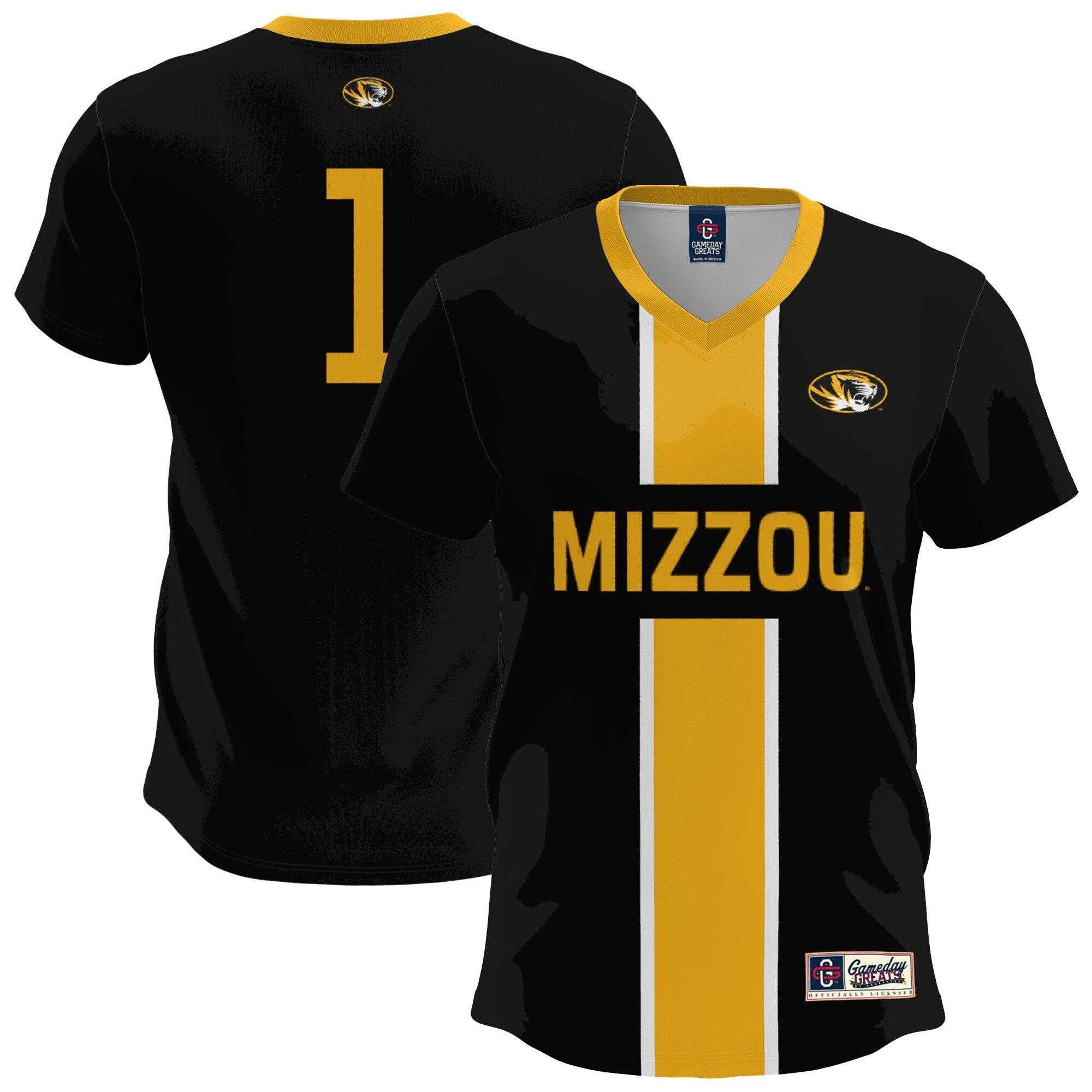 GameDay Greats Black Missouri Tigers Lightweight Soccer Fashion Jersey
