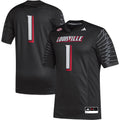 adidas #1 Black Louisville Cardinals Premier Football Jersey