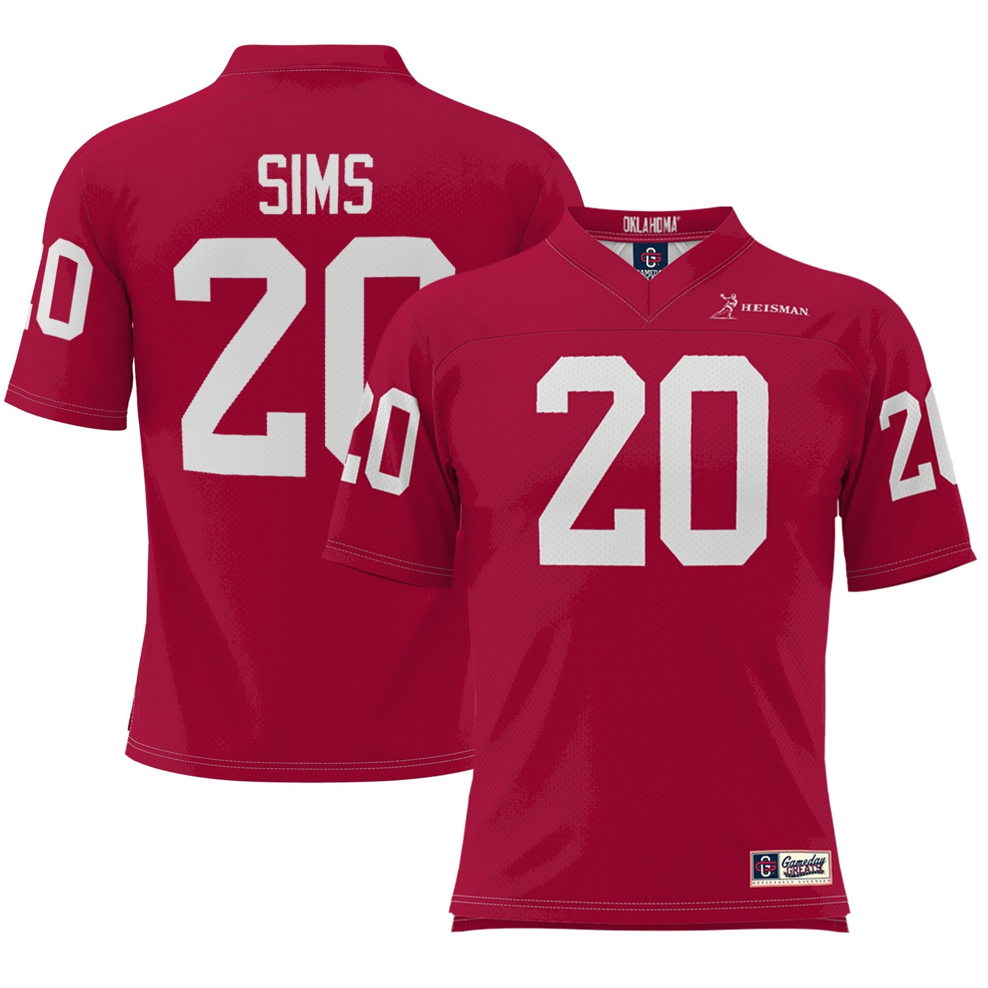 Billy Sims Crimson Oklahoma Sooners Heisman Football Jersey