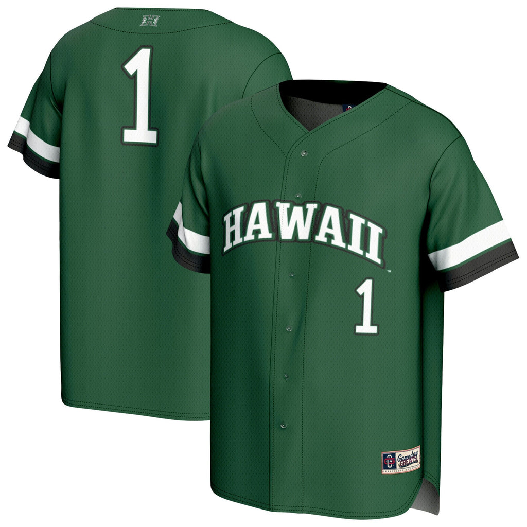 GameDay Greats #1 Green Hawaii Rainbow Warriors Lightweight Collegiate Baseball Fashion Jersey