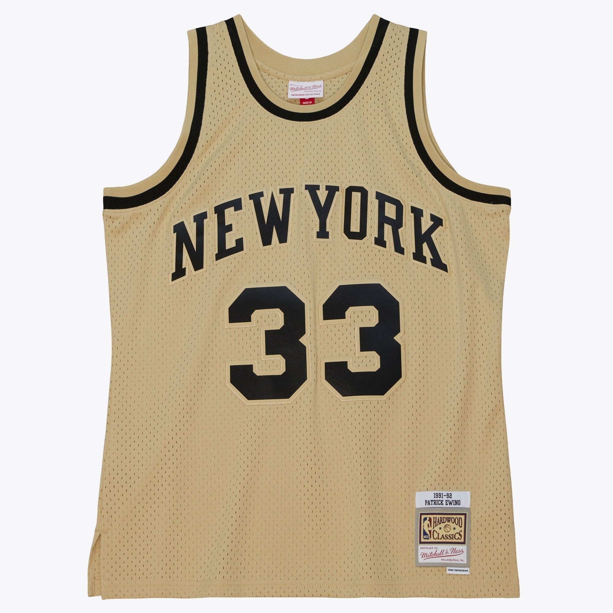 New York Knicks Mitchell & Ness Patrick Ewing 1991 Swingman Jersey - Khaki