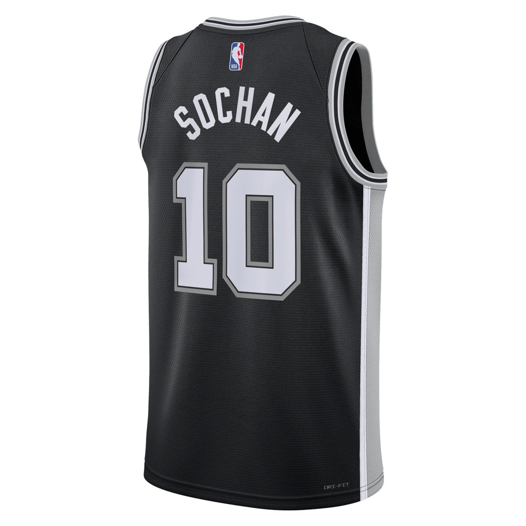 San Antonio Spurs Nike Icon Edition Swingman Jersey - Black - Jeremy Sochan