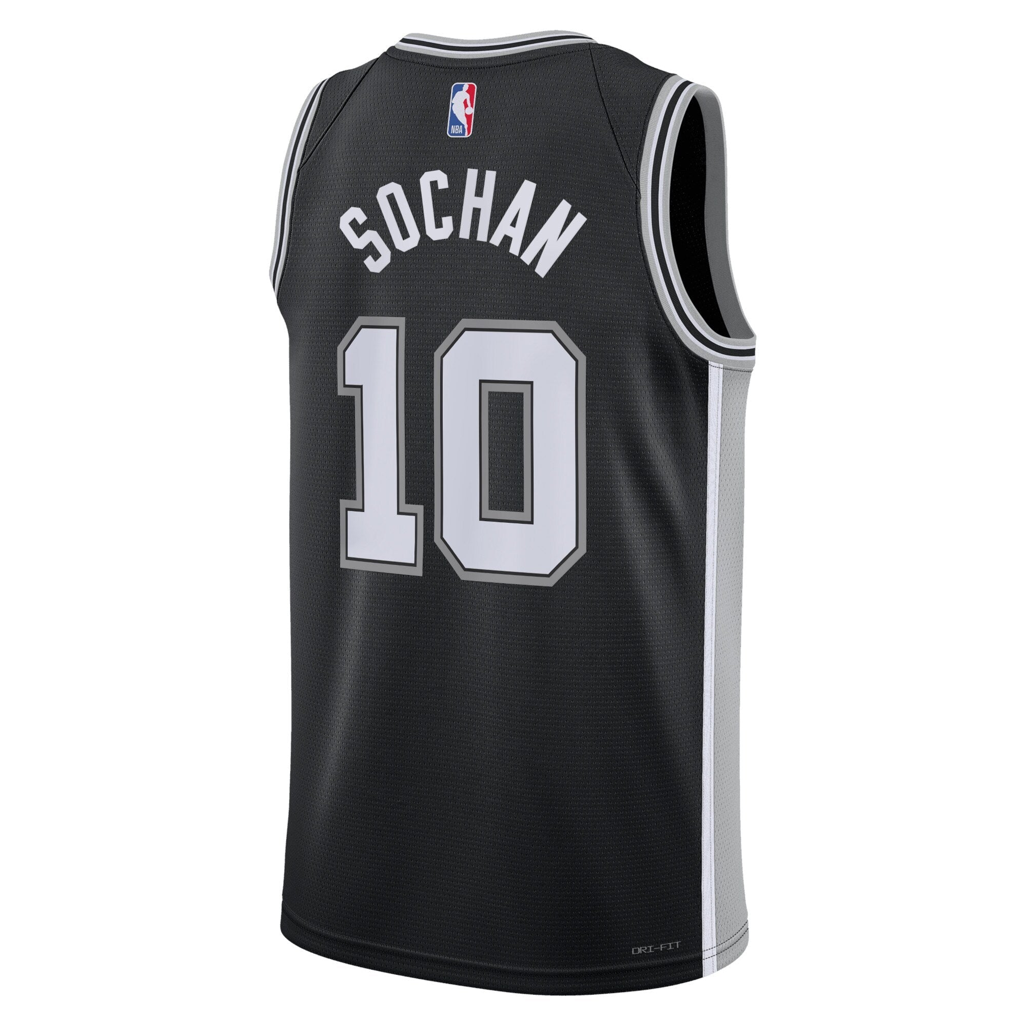 San Antonio Spurs Nike Icon Edition Swingman Jersey - Black - Jeremy Sochan