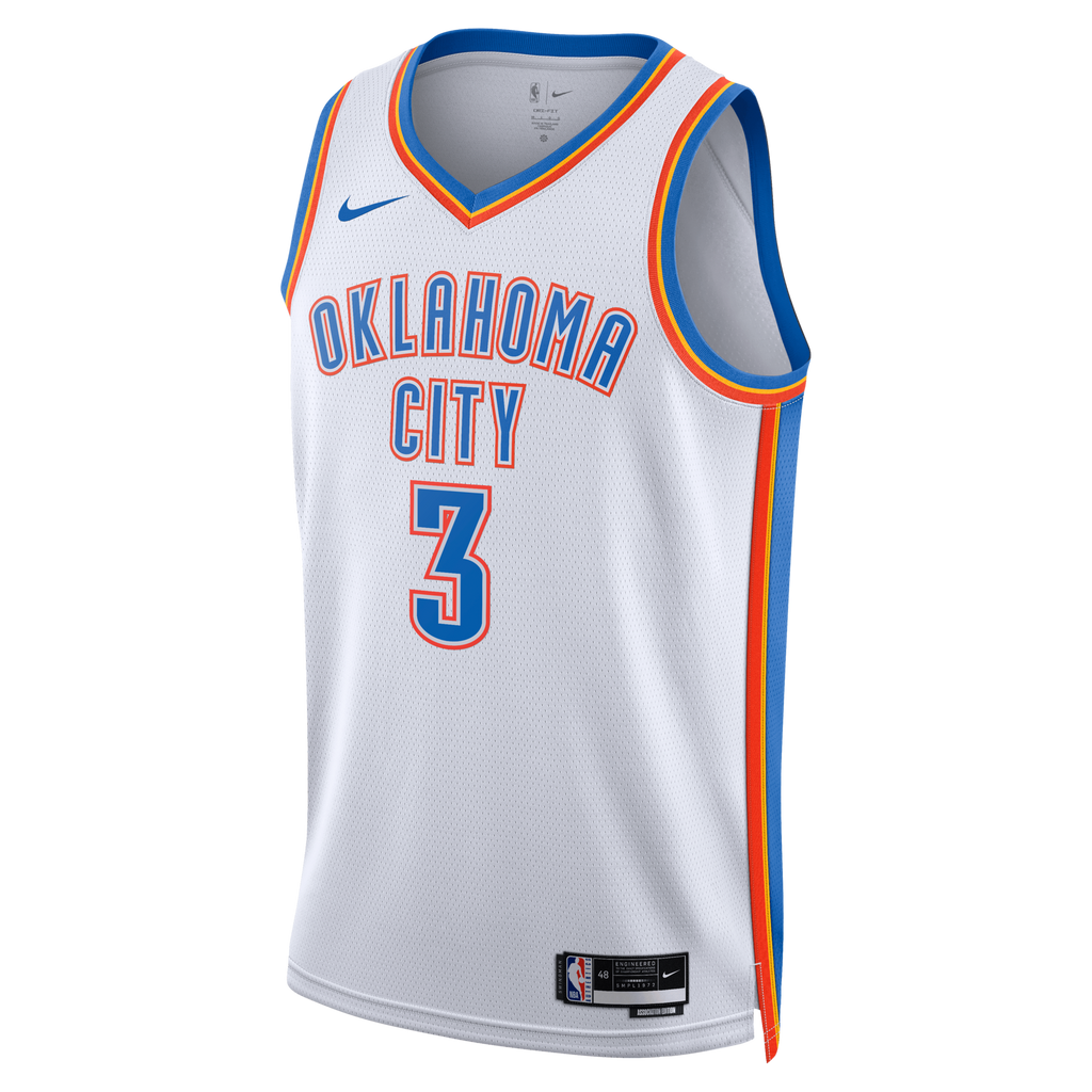 Oklahoma City Thunder Nike Association Edition Swingman Jersey - White - Jared McCain