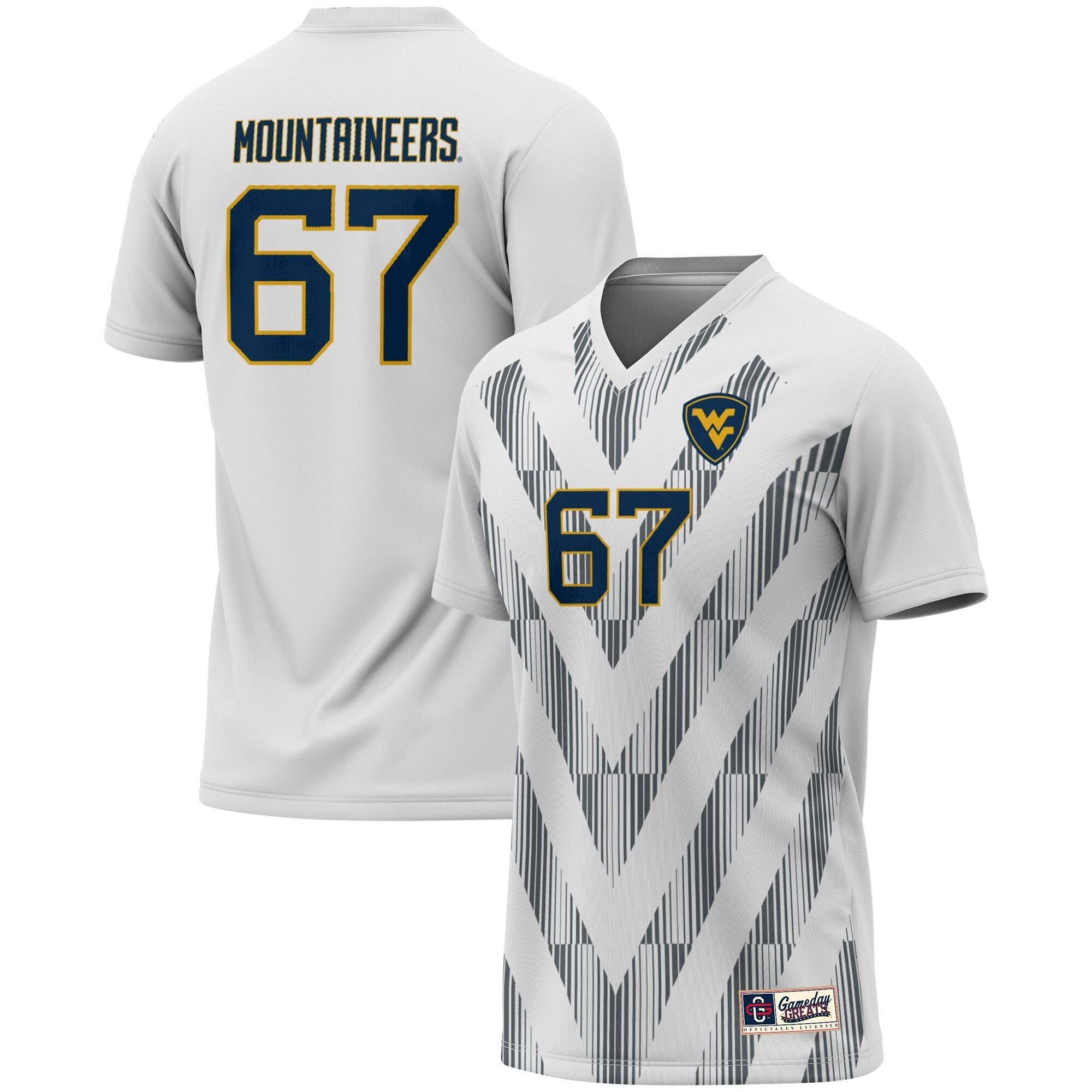 GameDay Greats #1 White West Virginia Mountaineers Lightweight Soccer Fashion Jersey