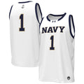 Under Armour White Navy Midshipmen #1 Replica Basketball Jersey
