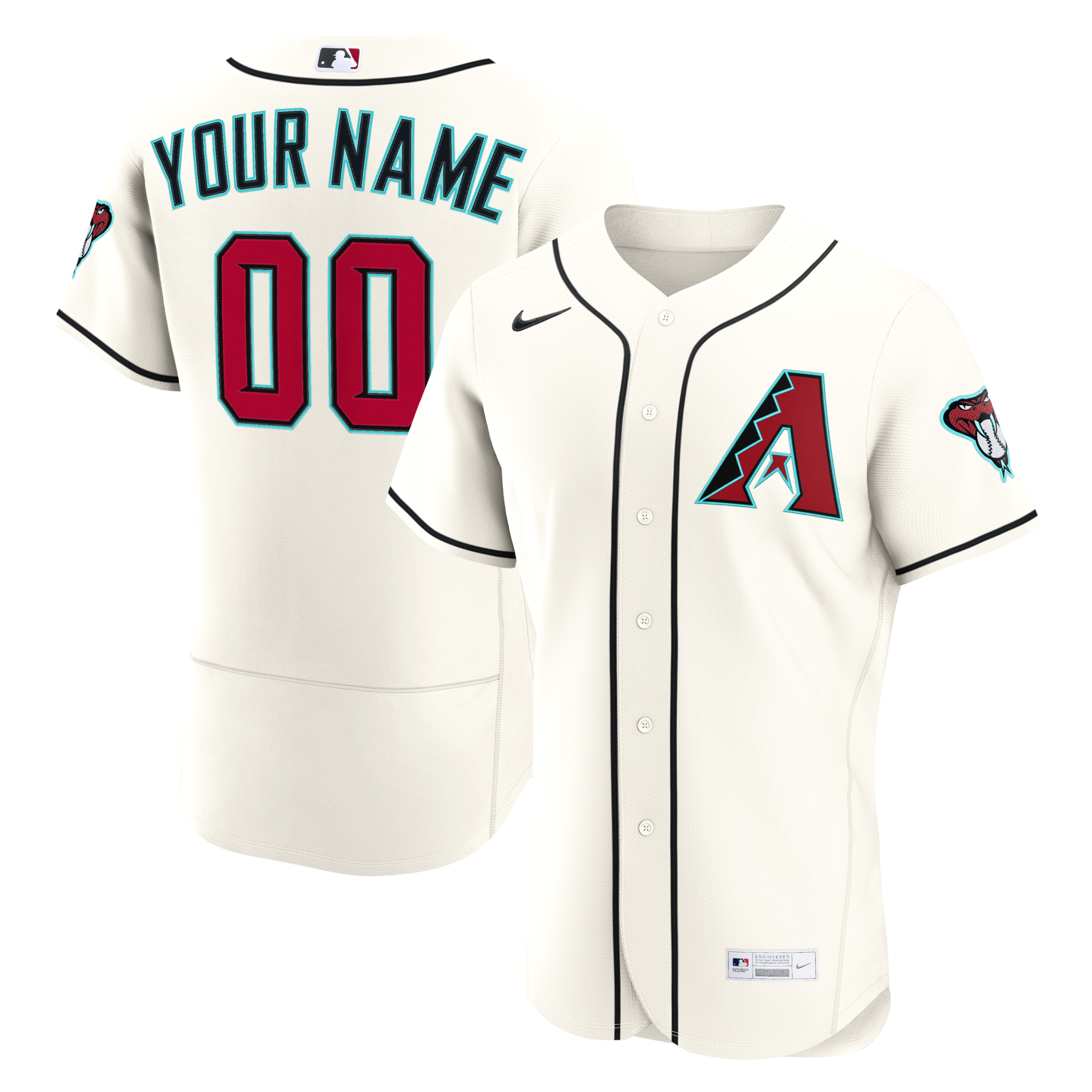 Arizona Diamondbacks Nike Cream Home Authentic Custom Jersey
