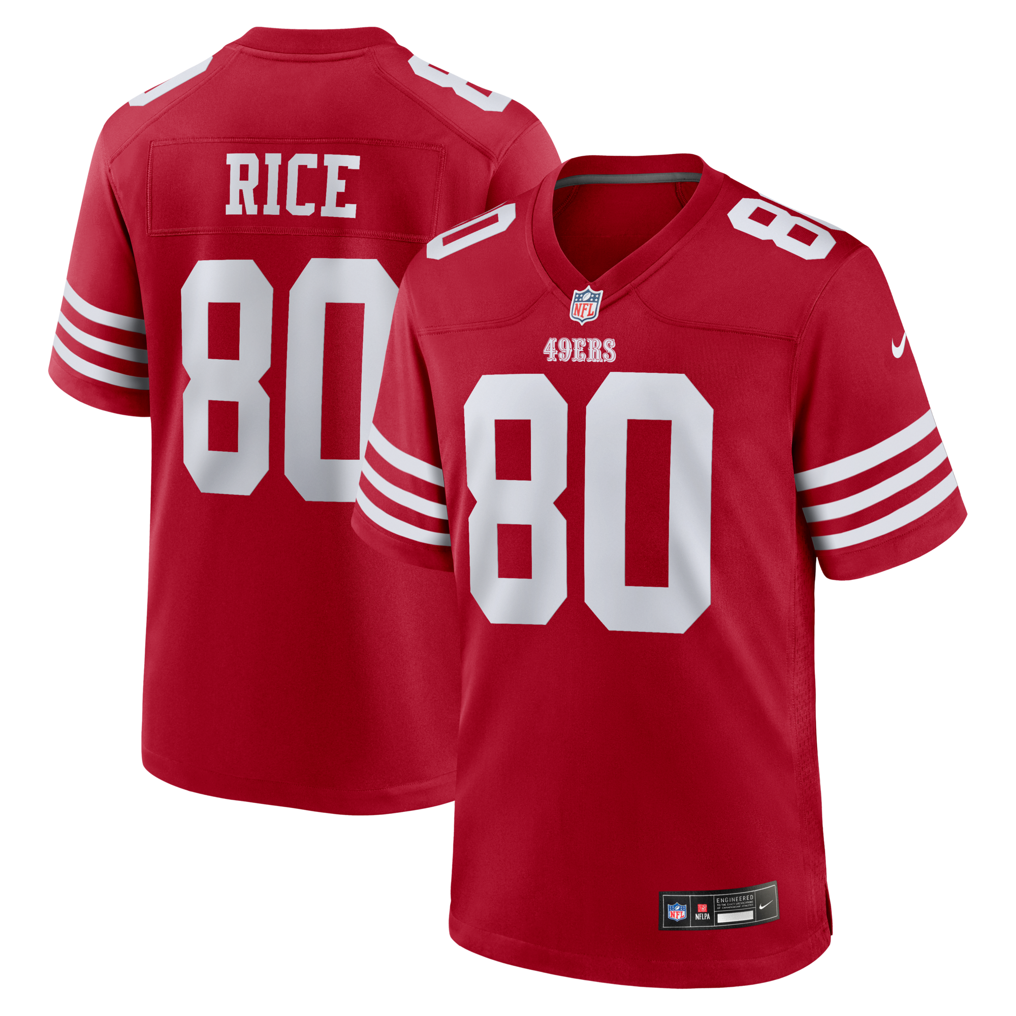 San Francisco 49ers Jerry Rice Nike Scarlet Retired Team Player Game Jersey