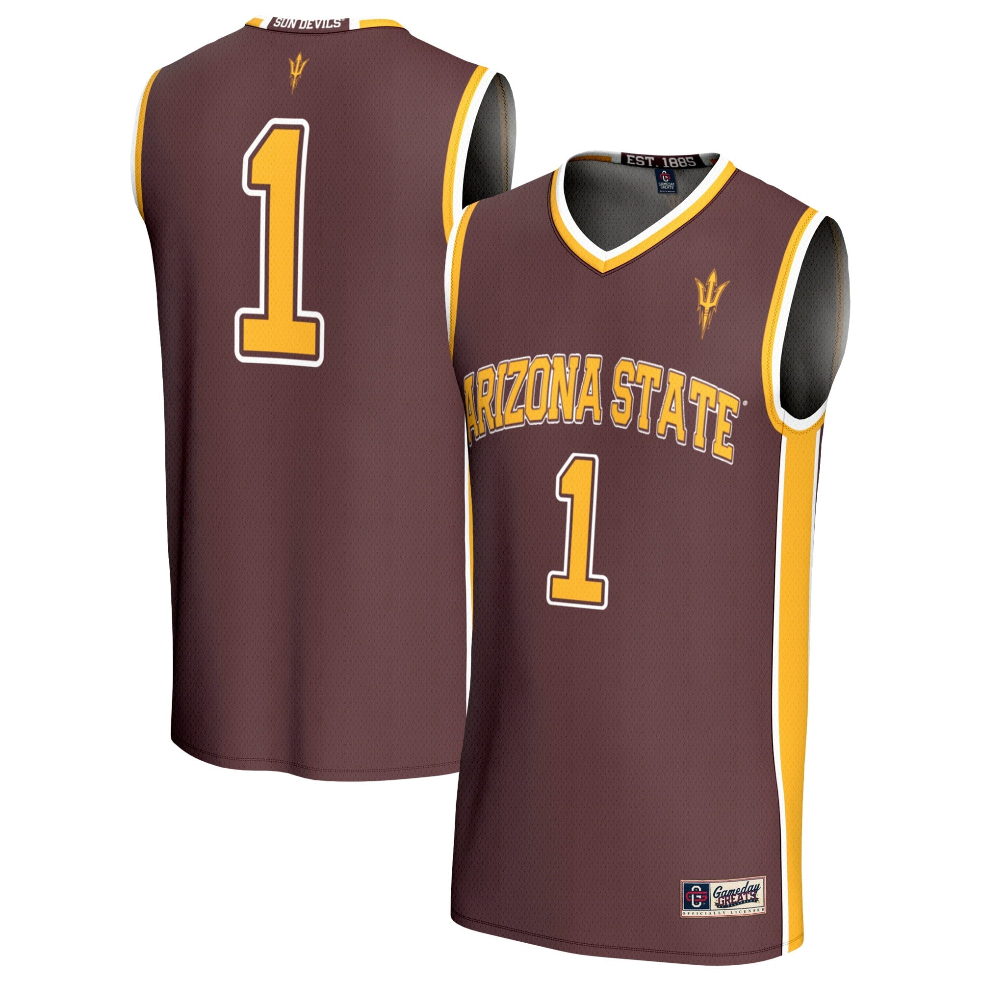 GameDay Greats Maroon #1 Arizona State Sun Devils Lightweight Collegiate Basketball Fashion Jersey