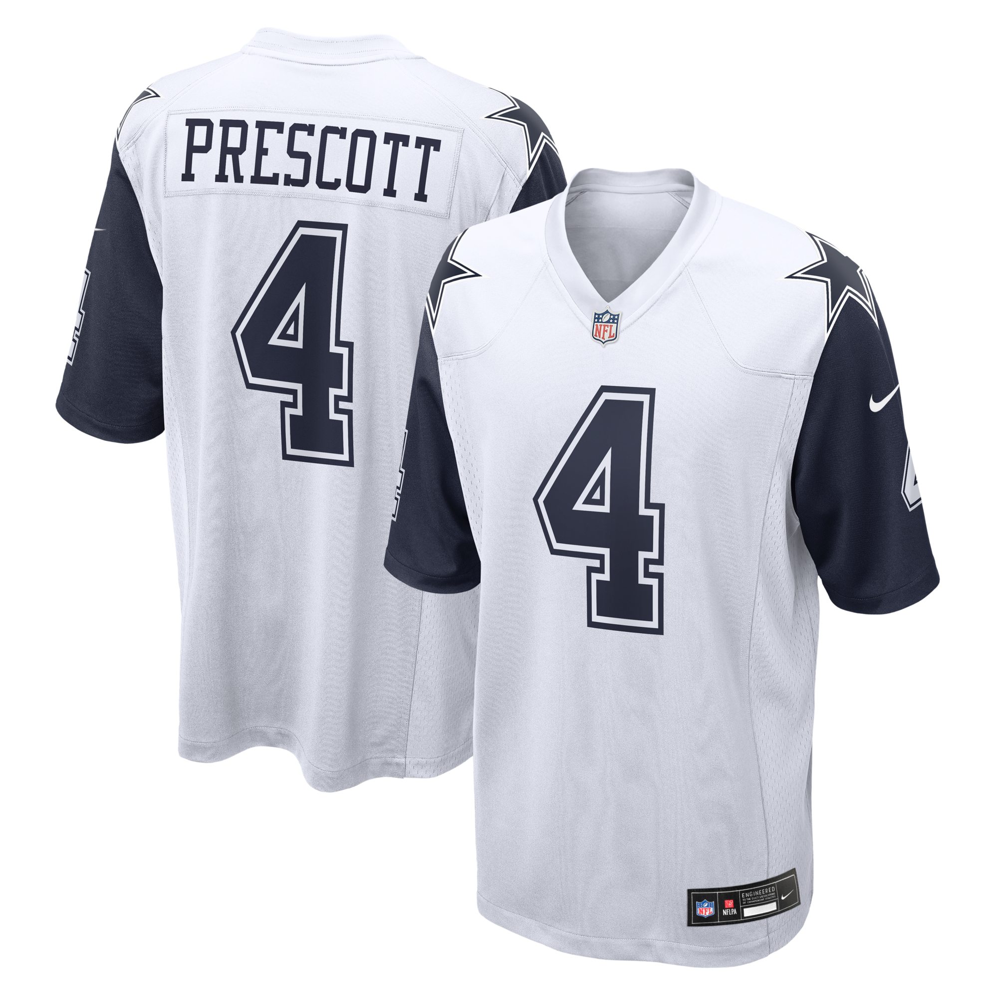 Dallas Cowboys Dak Prescott Nike White Alternate Game Team Jersey