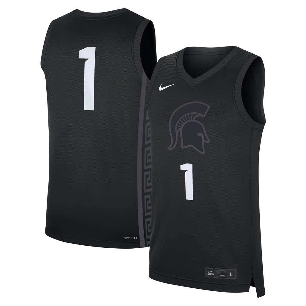 Nike #1 Black Michigan State Spartans Alternate Replica Jersey